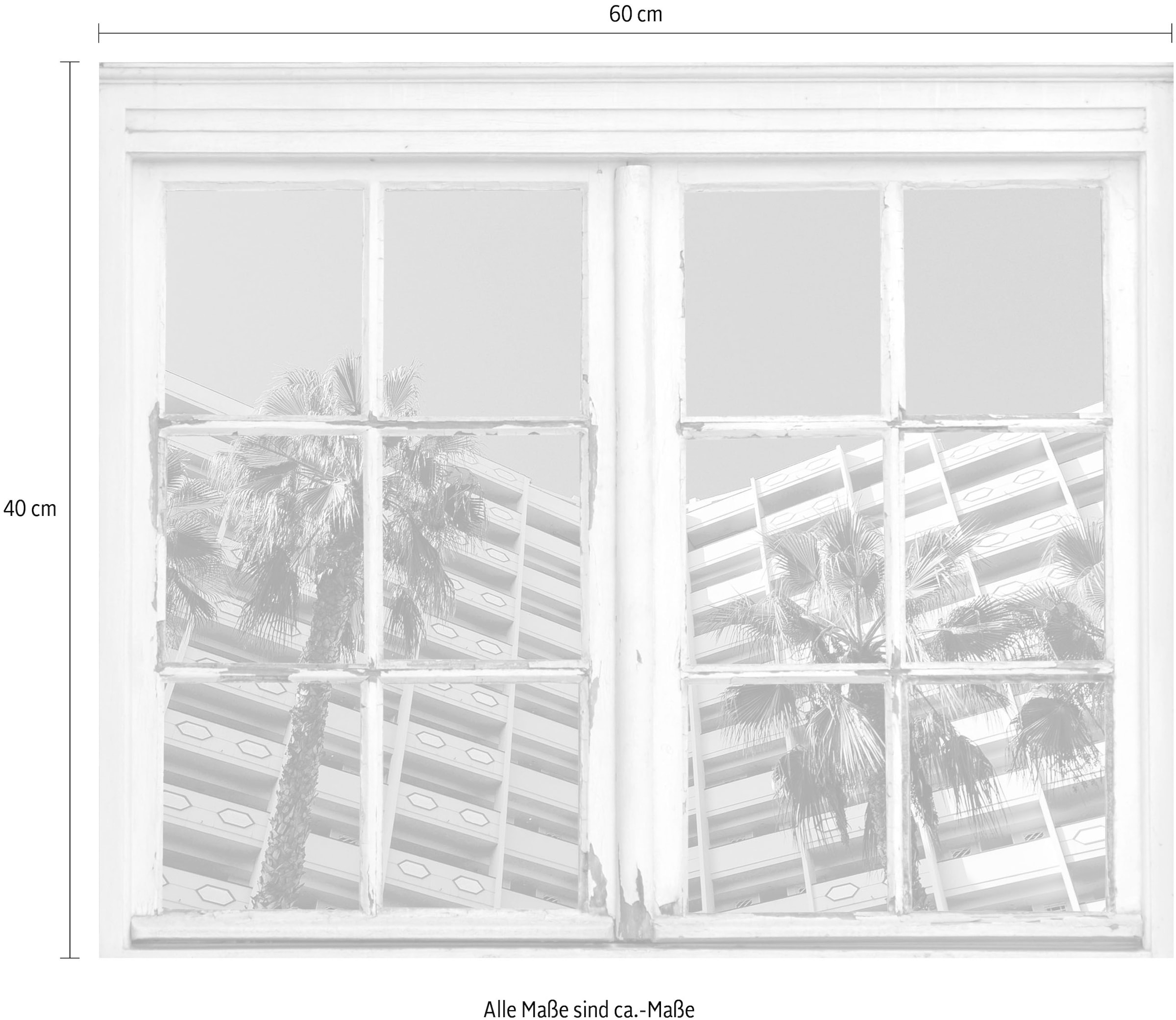 queence Wandsticker »Hotel« Wandsticker, Wandbild, selbstklebend, 3D, Fenster