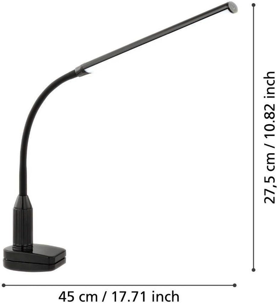 EGLO Klemmleuchte »LAROA Tischlampe, Touchsensor, 4-step dimming, Klemmlampe« LED-Board Neutralweiß Leselampe, Schreibtischlampe, Büro, Arbeitszimmer, 45x6,5x27,5cm