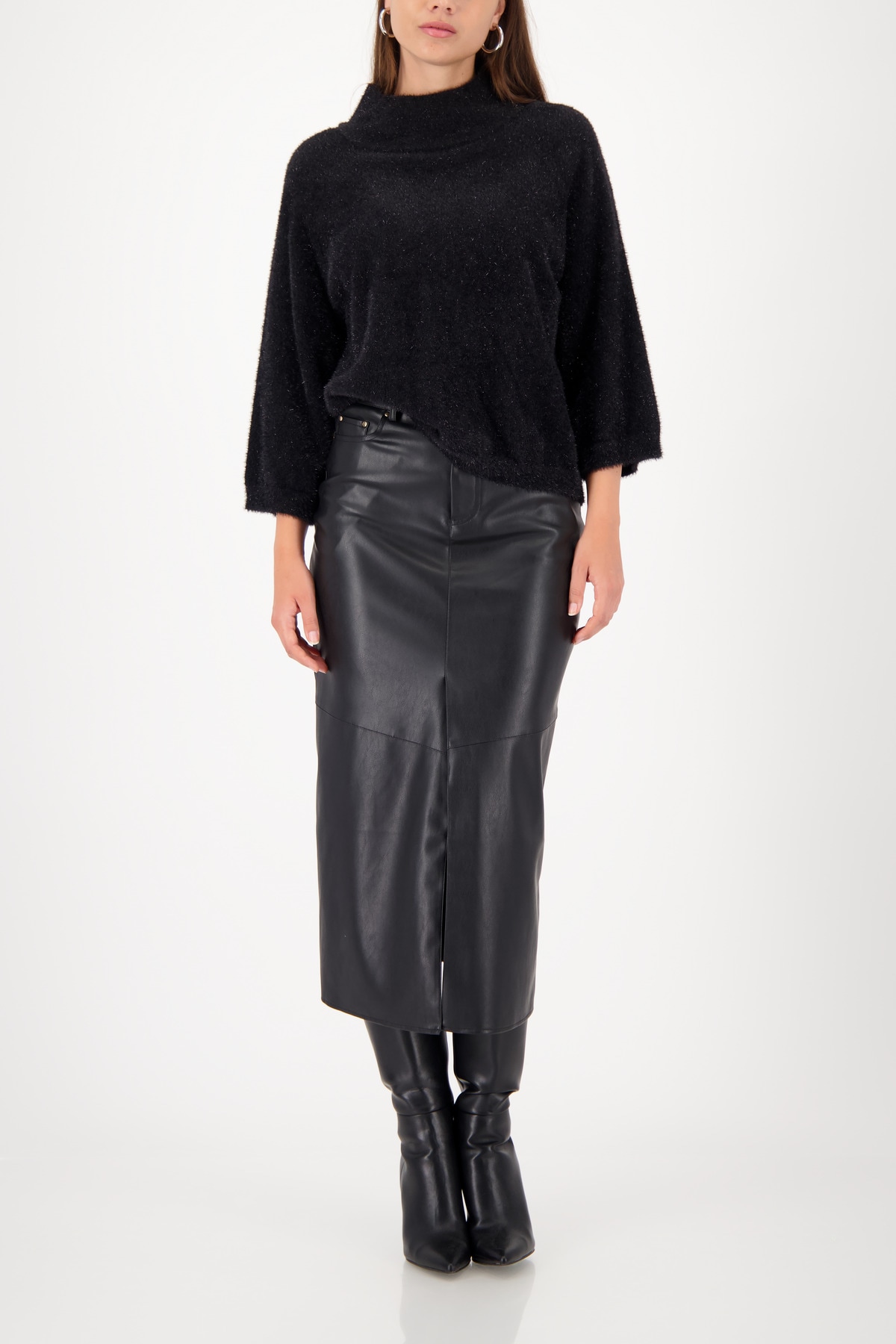 Monari Stehkragenpullover »Pullover Lurex« Regular fit mit Rundhalsausschnitt