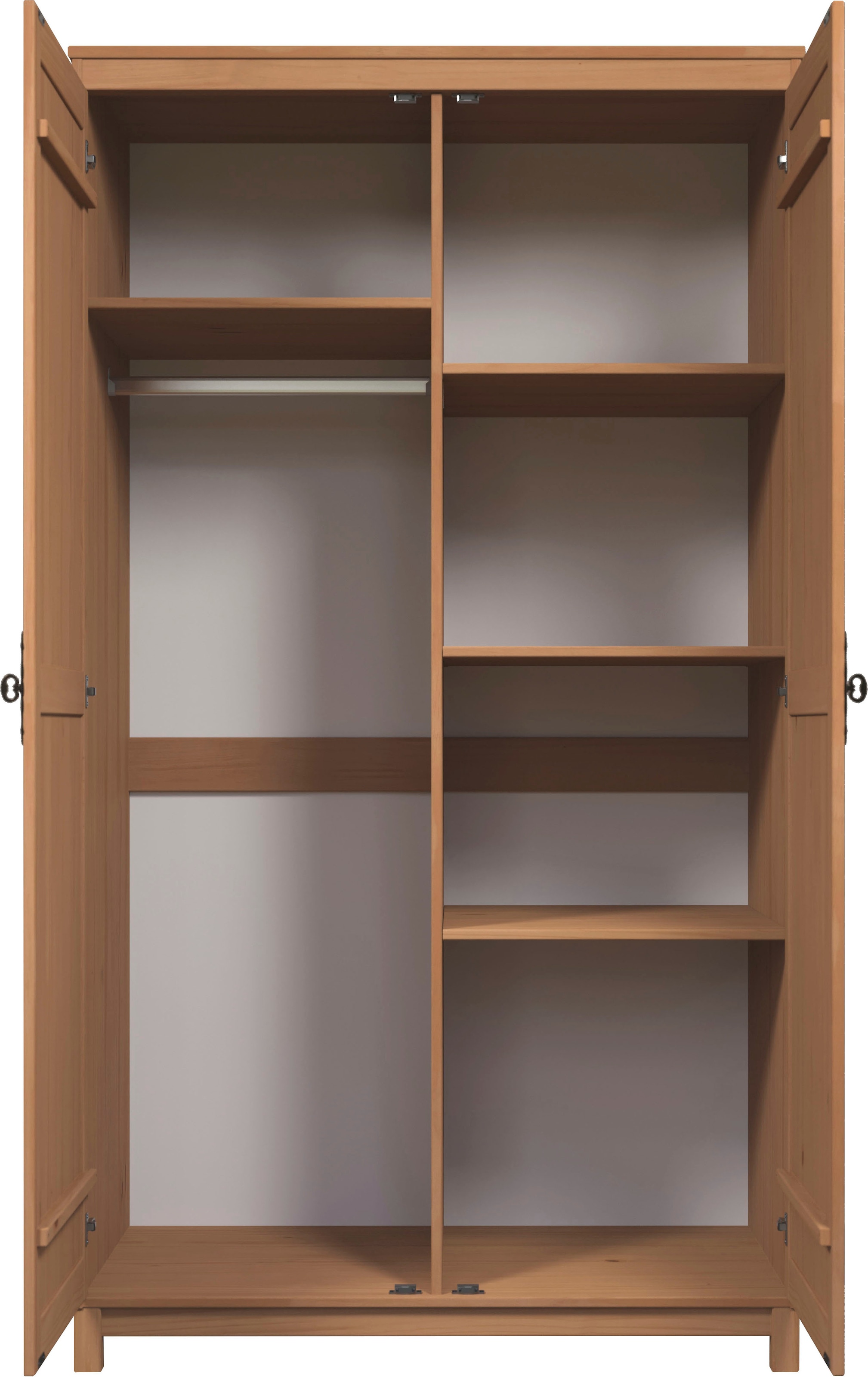 Home affaire Kleiderschrank »Sandnes«, (1 St.), Massivholz Schlafzimmerschrank mit besonderen Metallgriffen