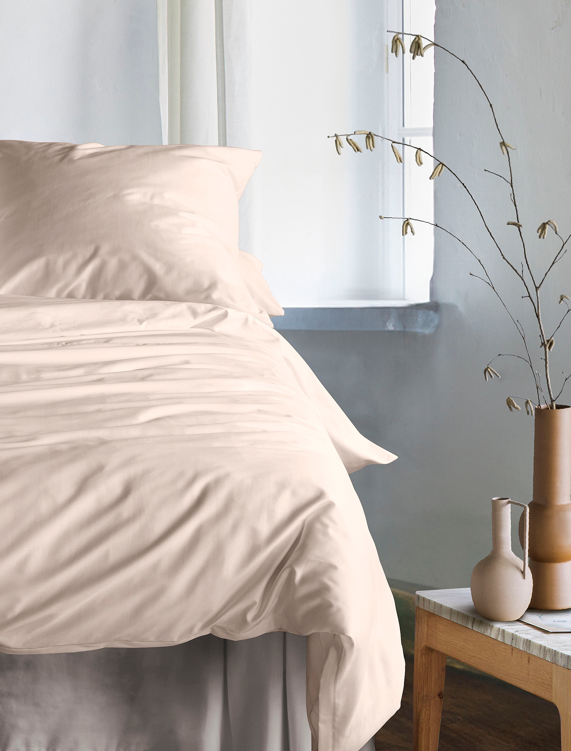 Irisette Bettwäsche "Premium Satin Bettwäsche Paris" 2 Stk. hochwertige Uni Premium Bettwäsche mit Reißverschluss, 100% Baumwolle