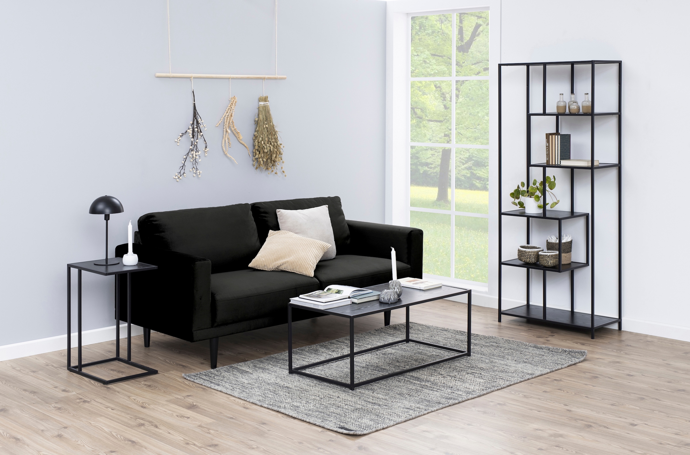 ACTONA GROUP Beistelltisch, mit schmalen Metallgestell im modernen Industrie-Look, Höhe 63 cm