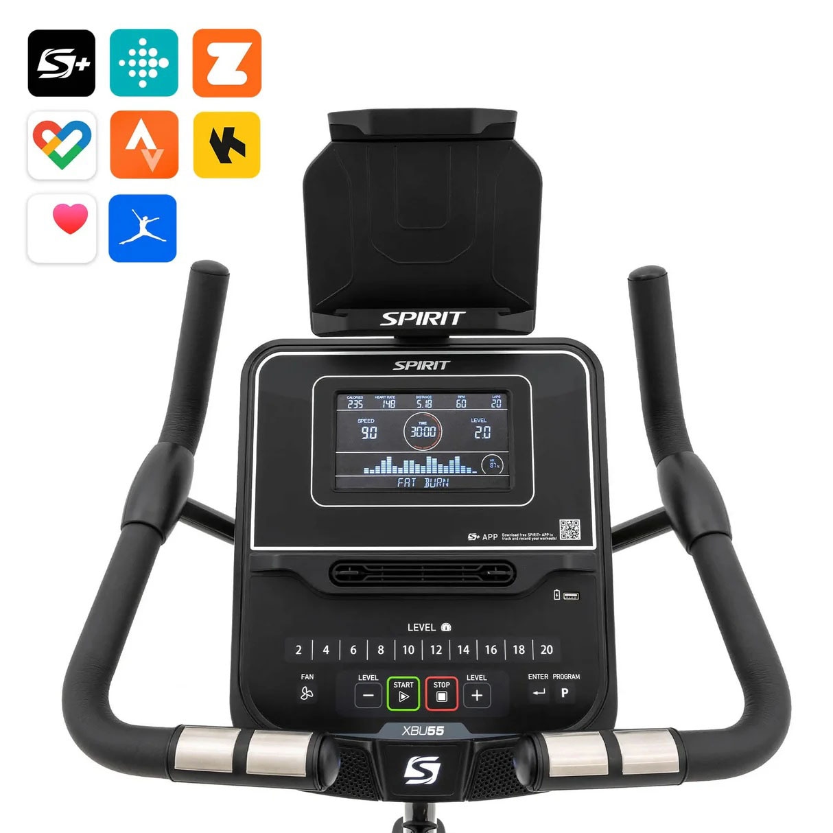 Spirit Fitness Heimtrainer »Spirit Fitness Ergometer XBU55 ENT« Touchscreen mit Apps
