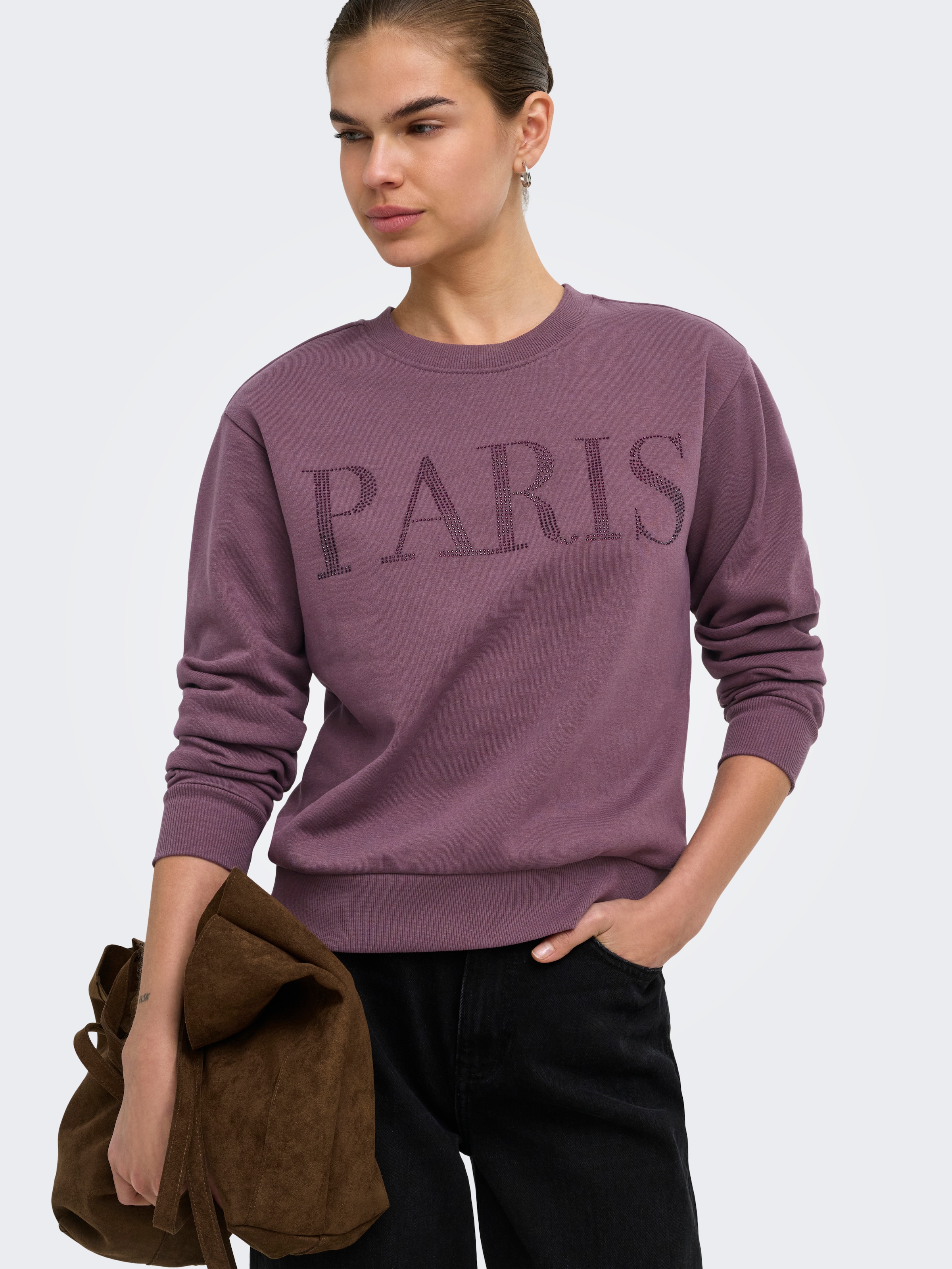 JDY Sweatshirt »JDYPARIS L/S EMB SWEAT JRS NOOS«, Baumwollmischung, regular fit
