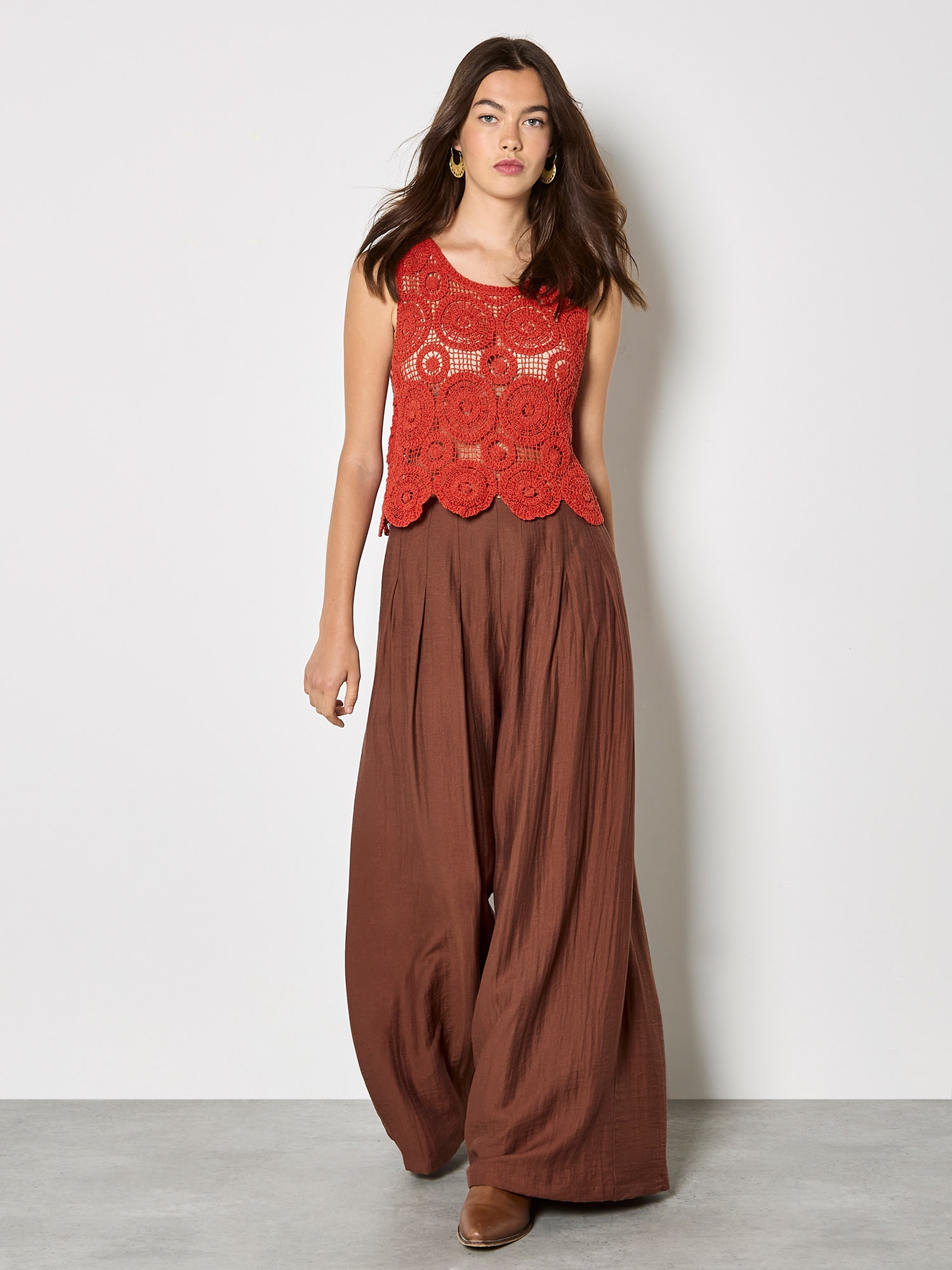 Apricot Crop-Top »Top« mit Häkeldetails