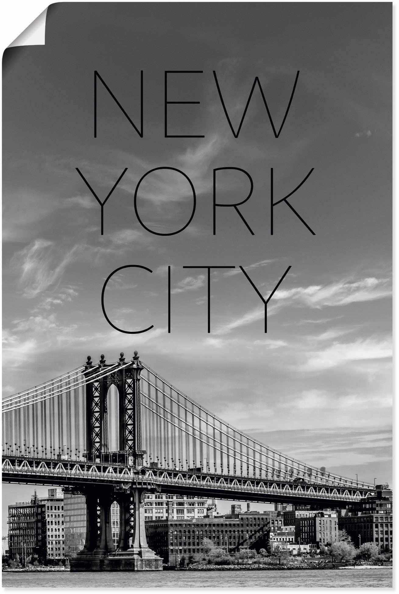 Artland Wandbild »NYC Manhattan Bridge«, Alubild, Größen oder kaufen New (1 bequem als Wandaufkleber St.), Poster York, versch. in Leinwandbild