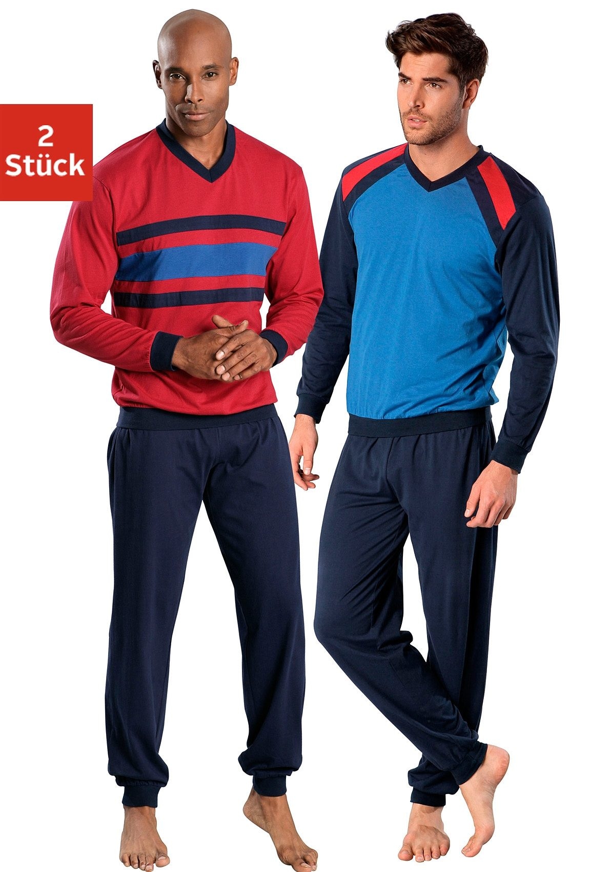 le jogger® Pyjama, (Packung, 4 tlg., 2 Stück), in langer Form bei