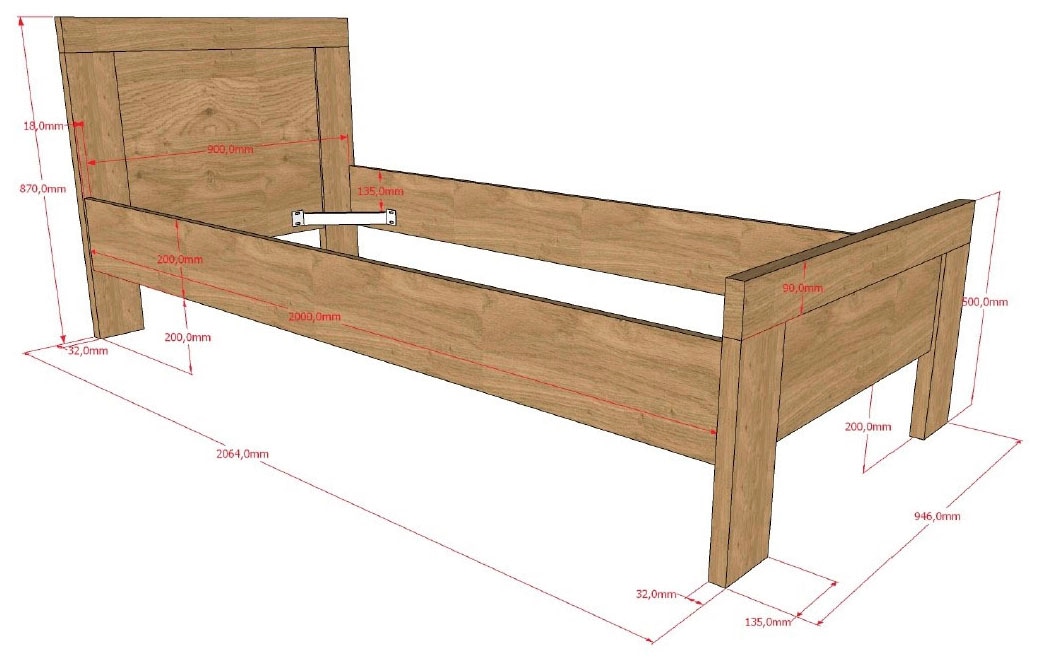 Vipack Jugendzimmer-Set »SAM - Bett und Bettschublade, gradliniges Design in wohnlichem Dekor« Bettschublade auf Rollen auch als Stauraum nutzbar, 2 tlg. tlg. die Oberfläche ist pflegeleicht, in der Ausführung Eiche Dekor