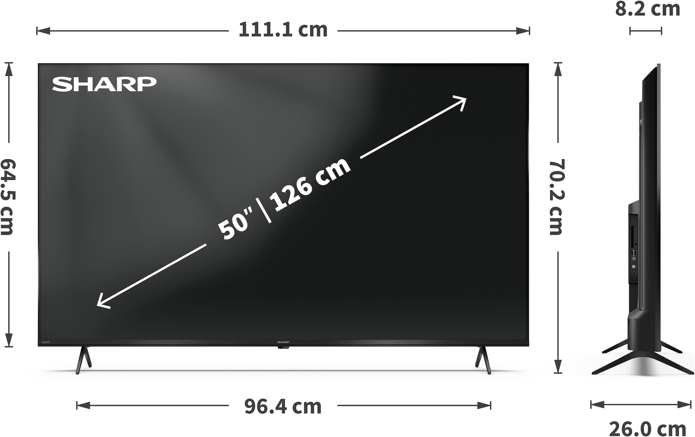 Sharp QLED-Fernseher »4T-C50HPx«, 4K Ultra HD, Google TV-Smart-TV