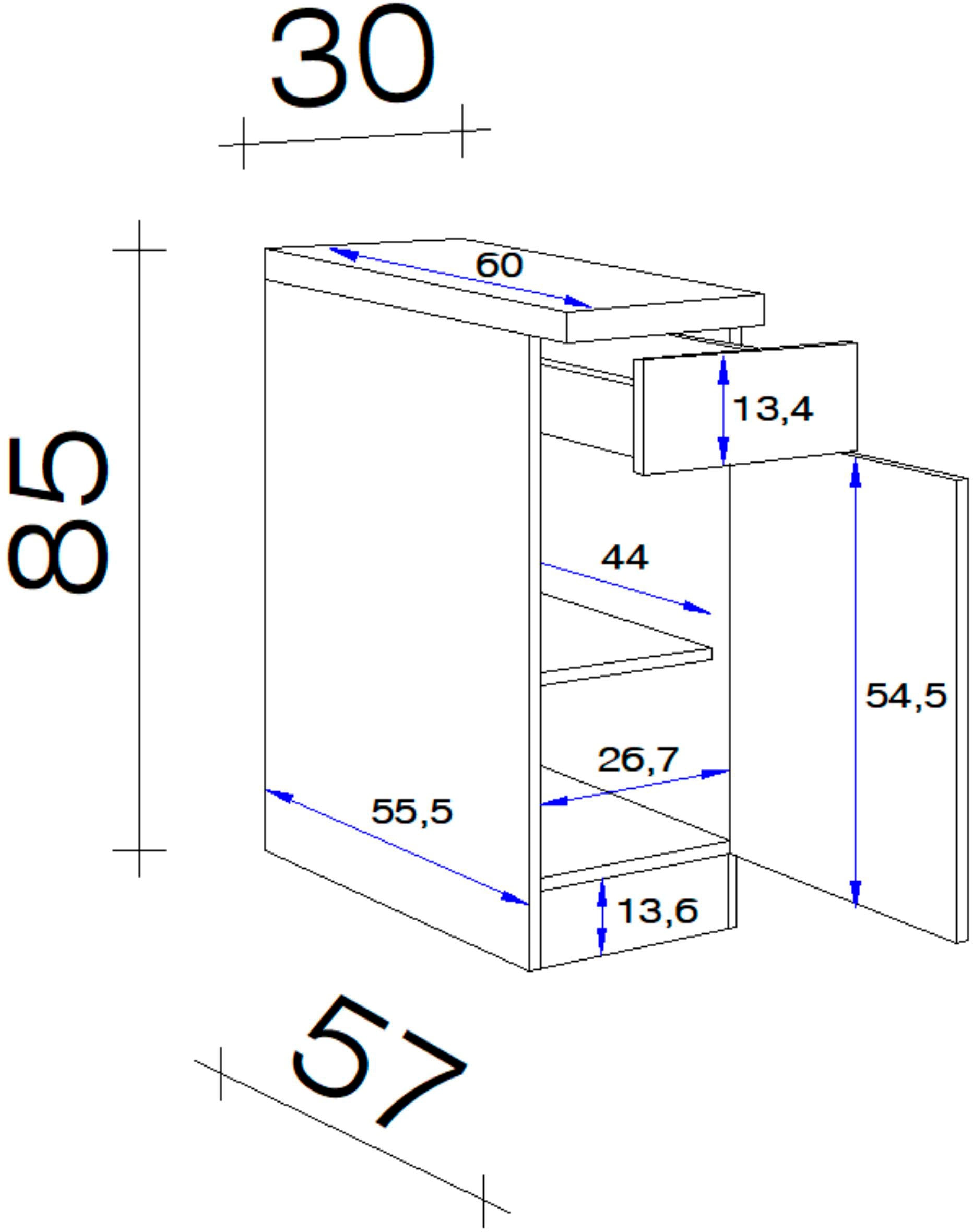 Flex-Well Unterschrank »Wito«, (B Rechnung 85/86 60 x x T) 30 auf x x bestellen cm H