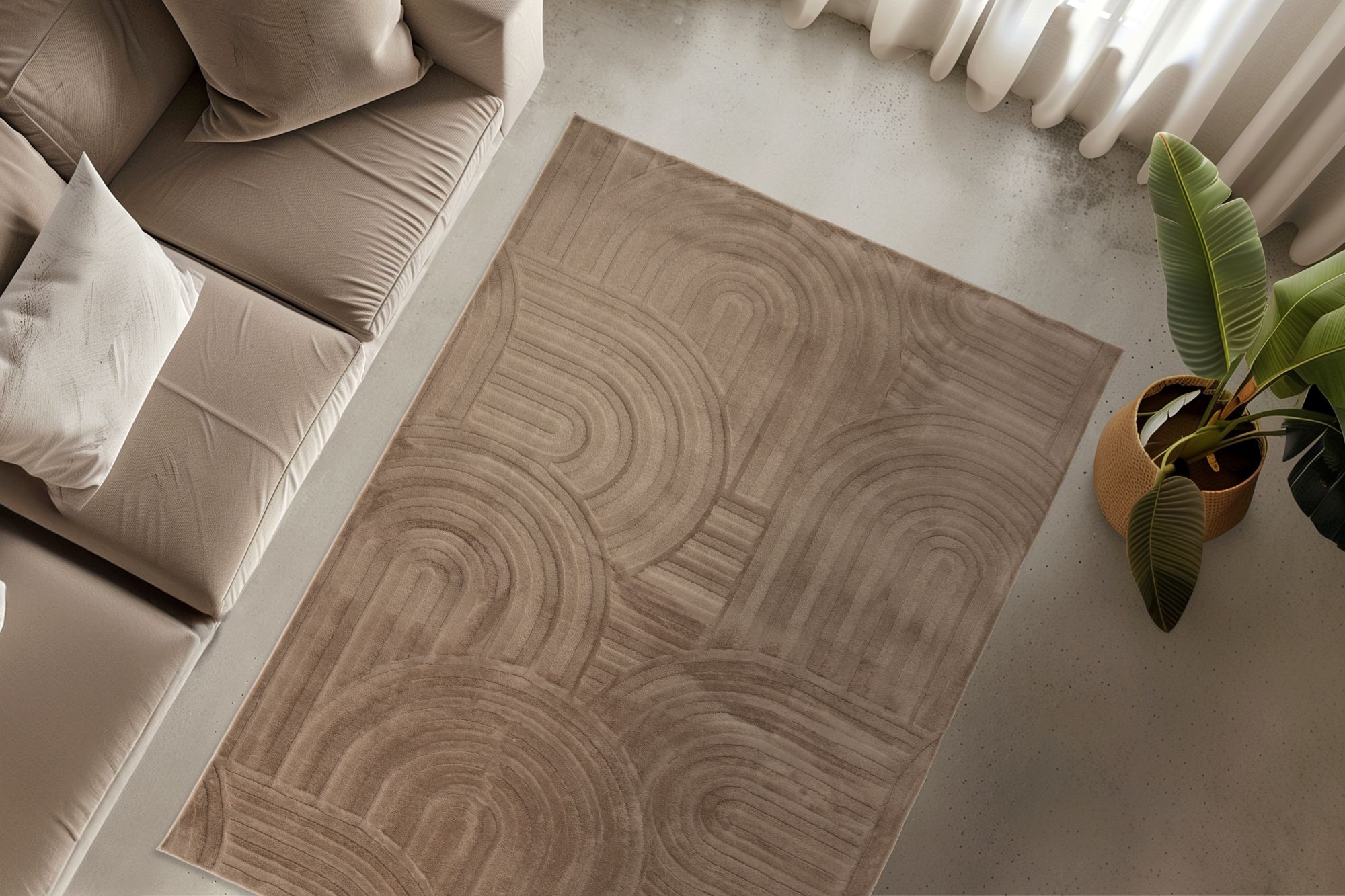 Obsession Teppich »Interstellar 501« rechteckig 25 mm Höhe Uni Farben, modernes Design, Hoch-Tief Effekt, Wohnzimmer