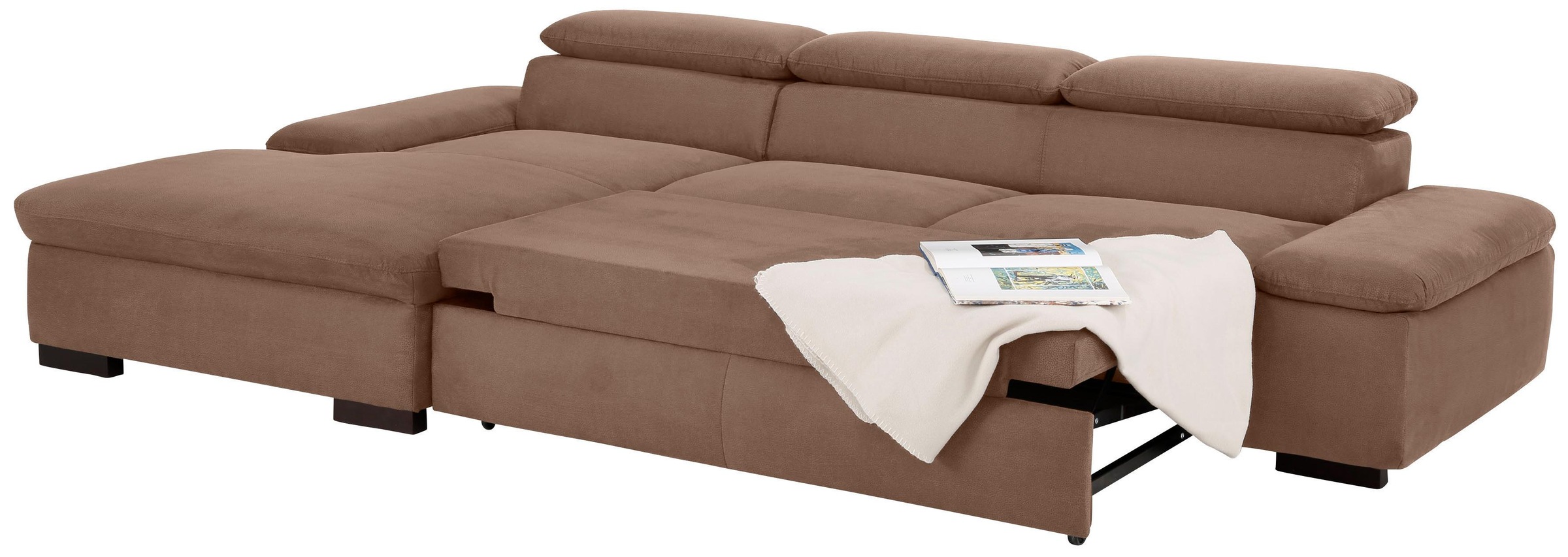 Home affaire Ecksofa »Alberto L-Form«, mit Kopfteilverstellung, wahlweise mit Bettfunktion