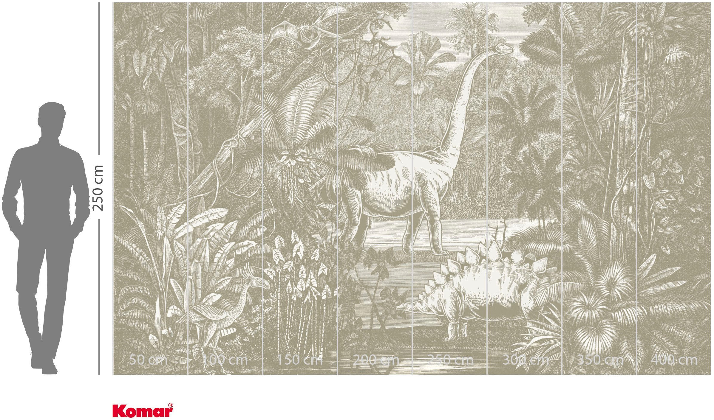 Komar Fototapete »Vlies Fototapete - Jurassic Kingdom - Größe 400 x 250 cm« Motiv | bedruckt glatt