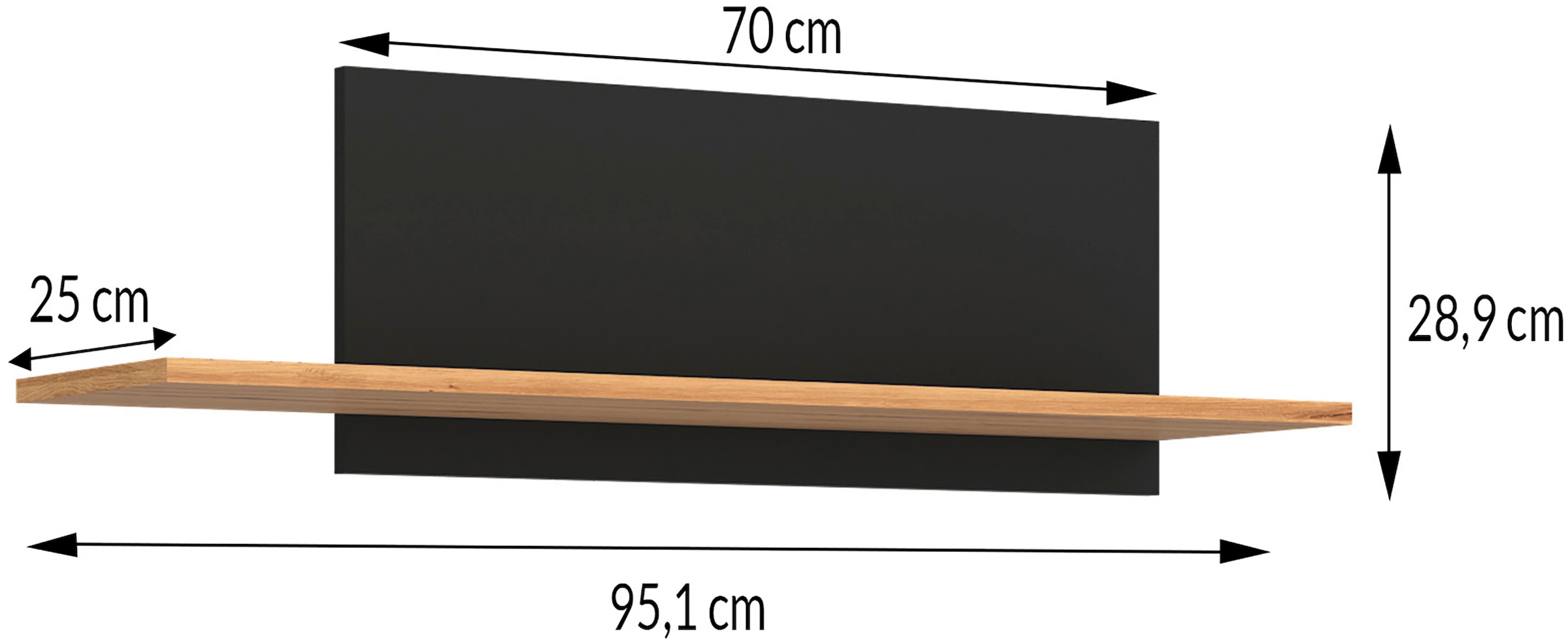 OTTO home Wandregal »Paroli, Wandboard, Praktisch, für jeden Raum, trendfarbig« perfekt zur Gestaltung moderner Wände, Breite 95cm