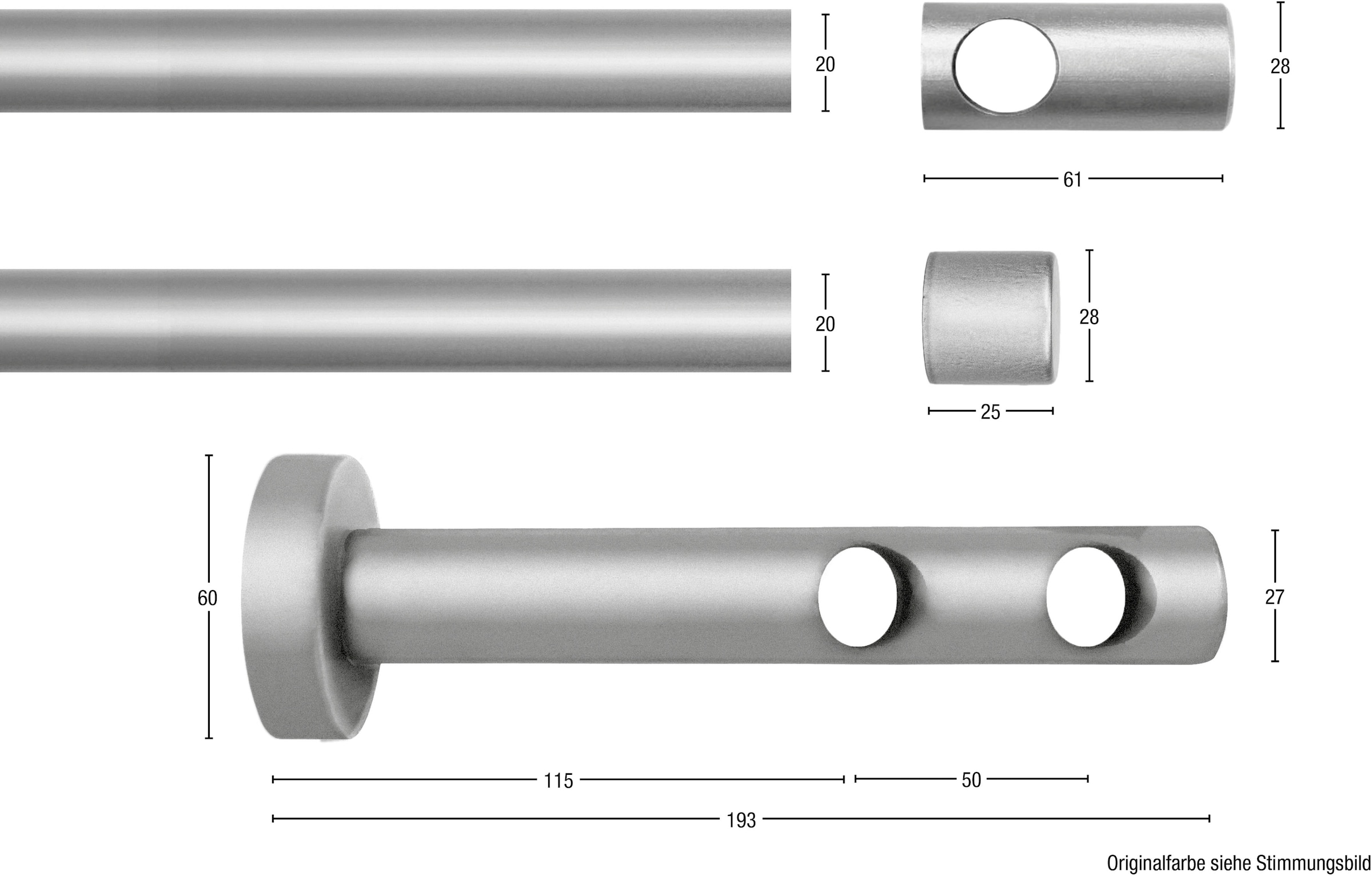 GARESA Gardinenstange »PANDRI«, 1 läufig-läufig, Wunschmaßlänge, einfache  mit Verbinder verlängerbar, ohne Ringe | Gardinenstangen