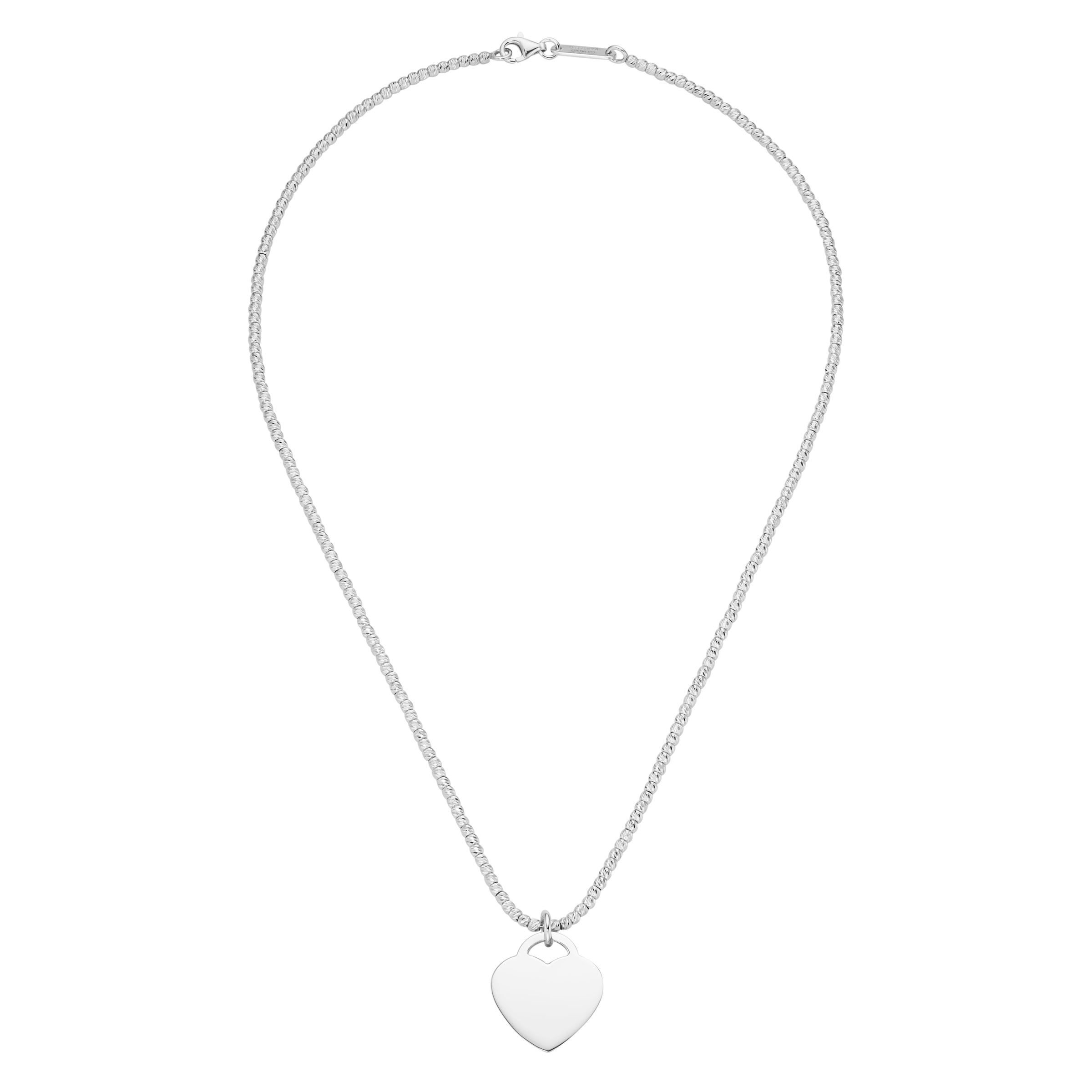 GIORGIO MARTELLO MILANO Kette mit Anhänger »Kette Kugelkette diamantiert mit Anhänger Herz, Silber 925«