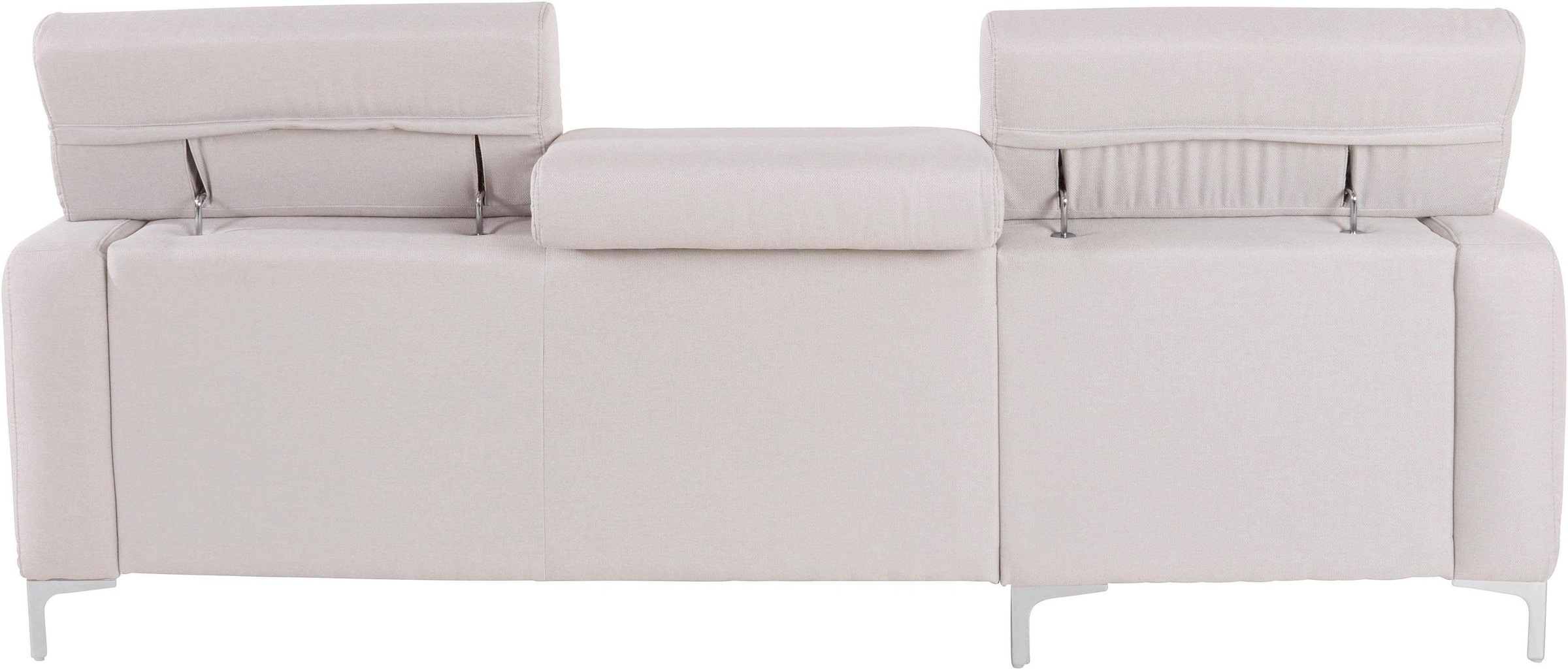 COTTA Polstergarnitur »Sammy L-Form«, (Set), Set bestehend aus: Ecksofa mit Kopfteilverstellung & Hocker