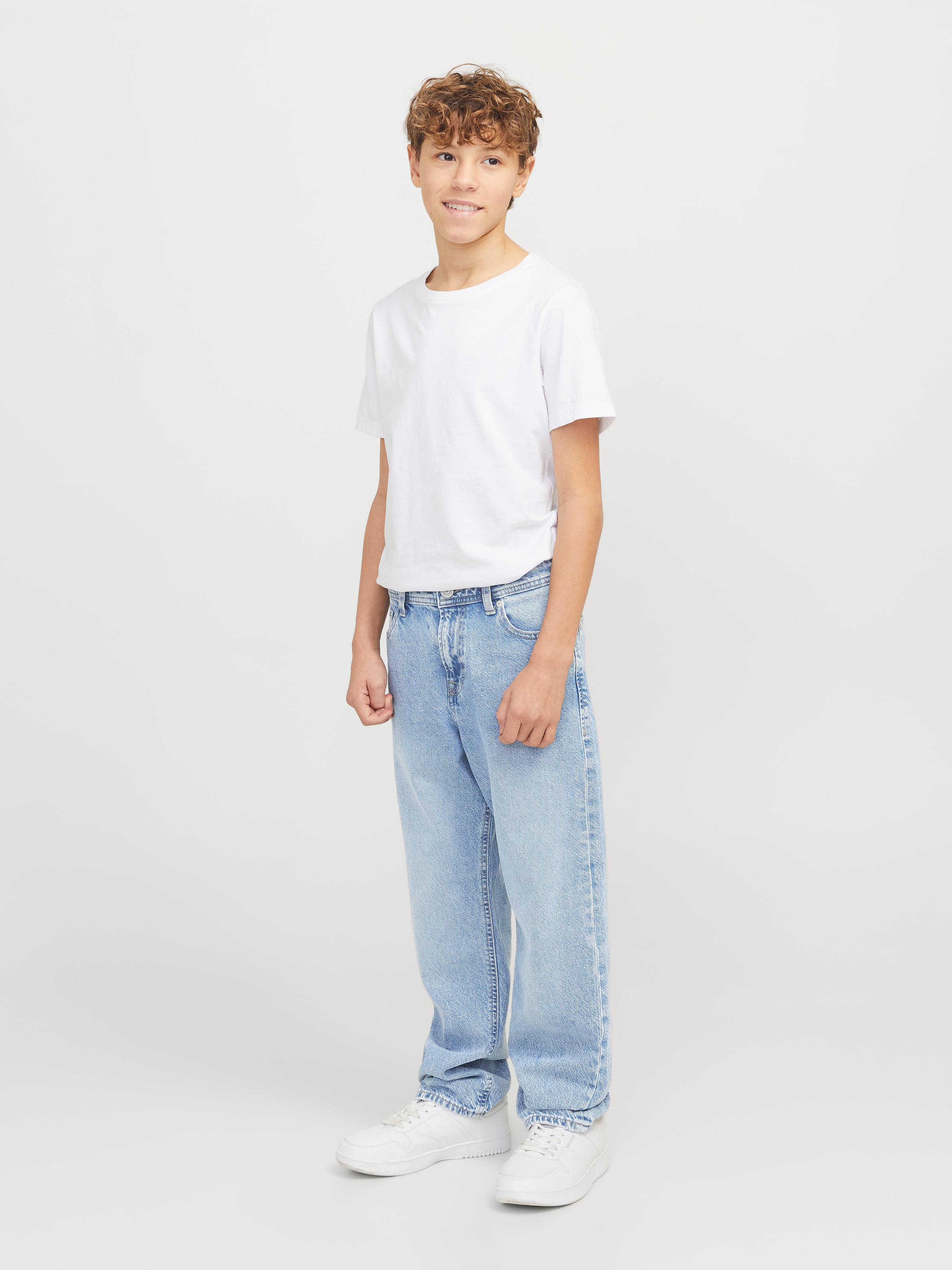 Jack & Jones Junior Relax-fit-Jeans »JJICHRIS sitzt bequem und ist ideal für den Alltag« Abriebeffekte, modisch, relaxed fit, Denim