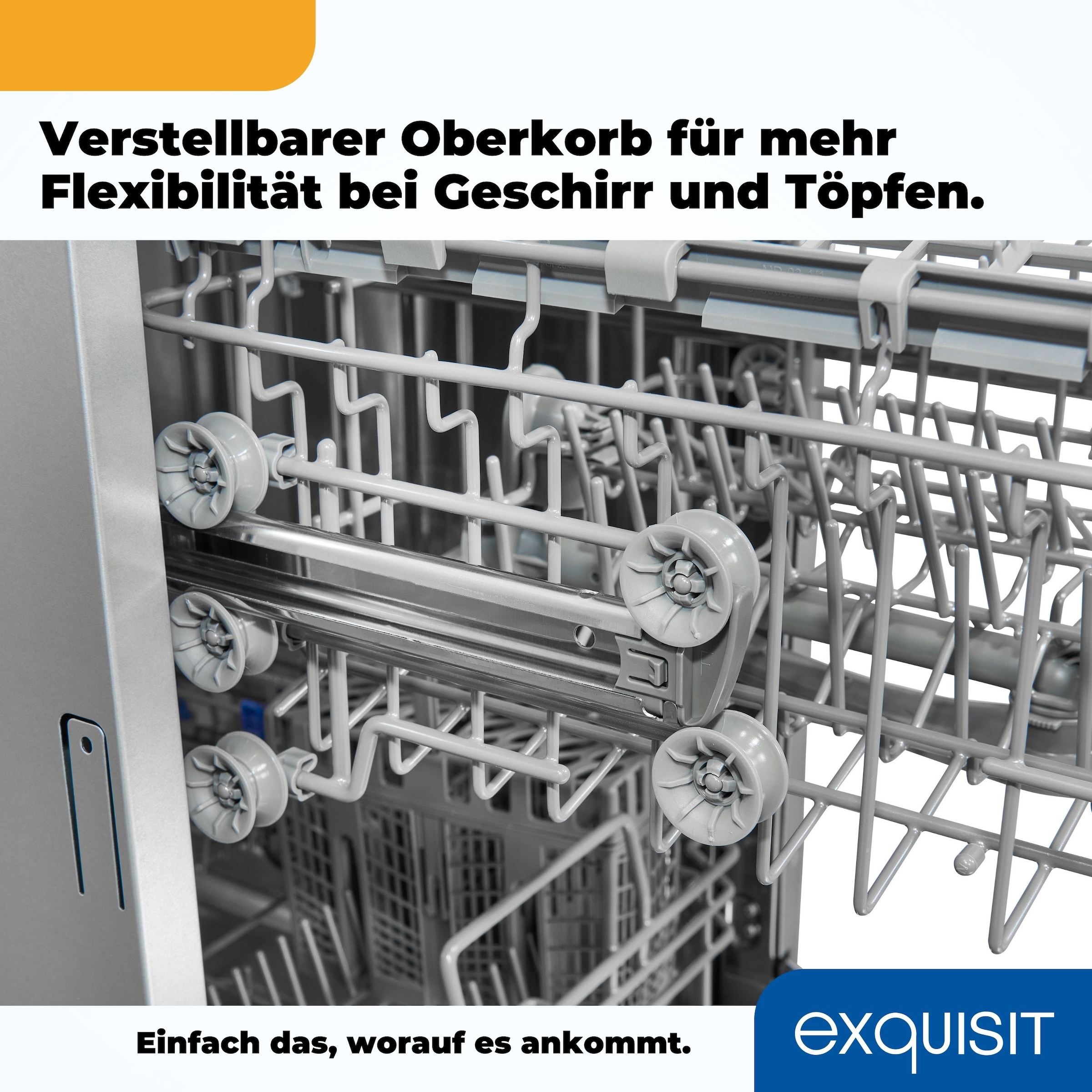 exquisit teilintegrierbarer Geschirrspüler »EGSP2109-EB-030E« 9 Maßgedecke Vollintegriert, sparsam – 9 Maßgedecke mit 6 Programmen & LED