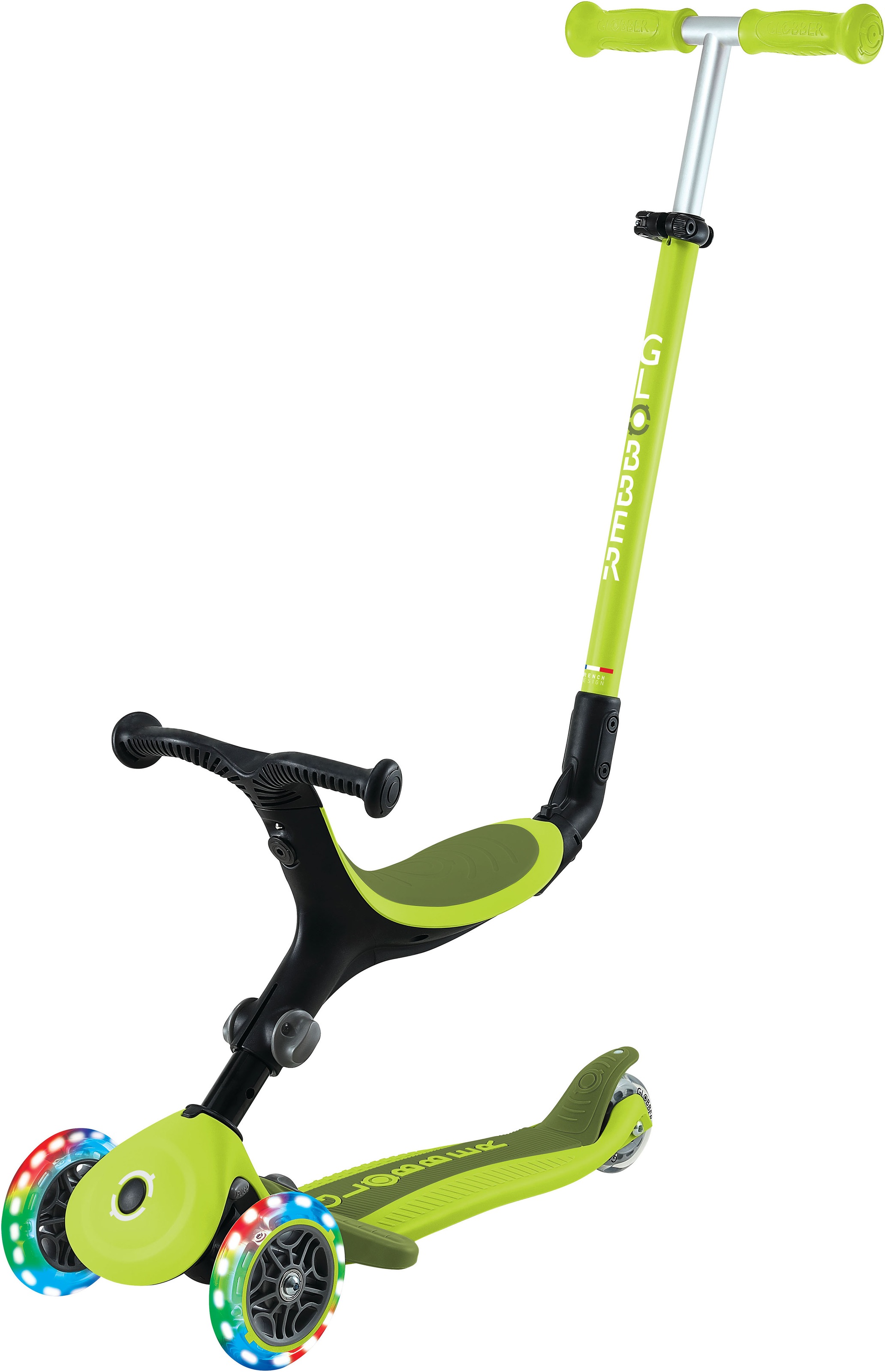 Globber Tretroller »GO-UP ACTIVE LIGHTS mit Leuchtrollen« Dreirad, Laufrad und Scooter