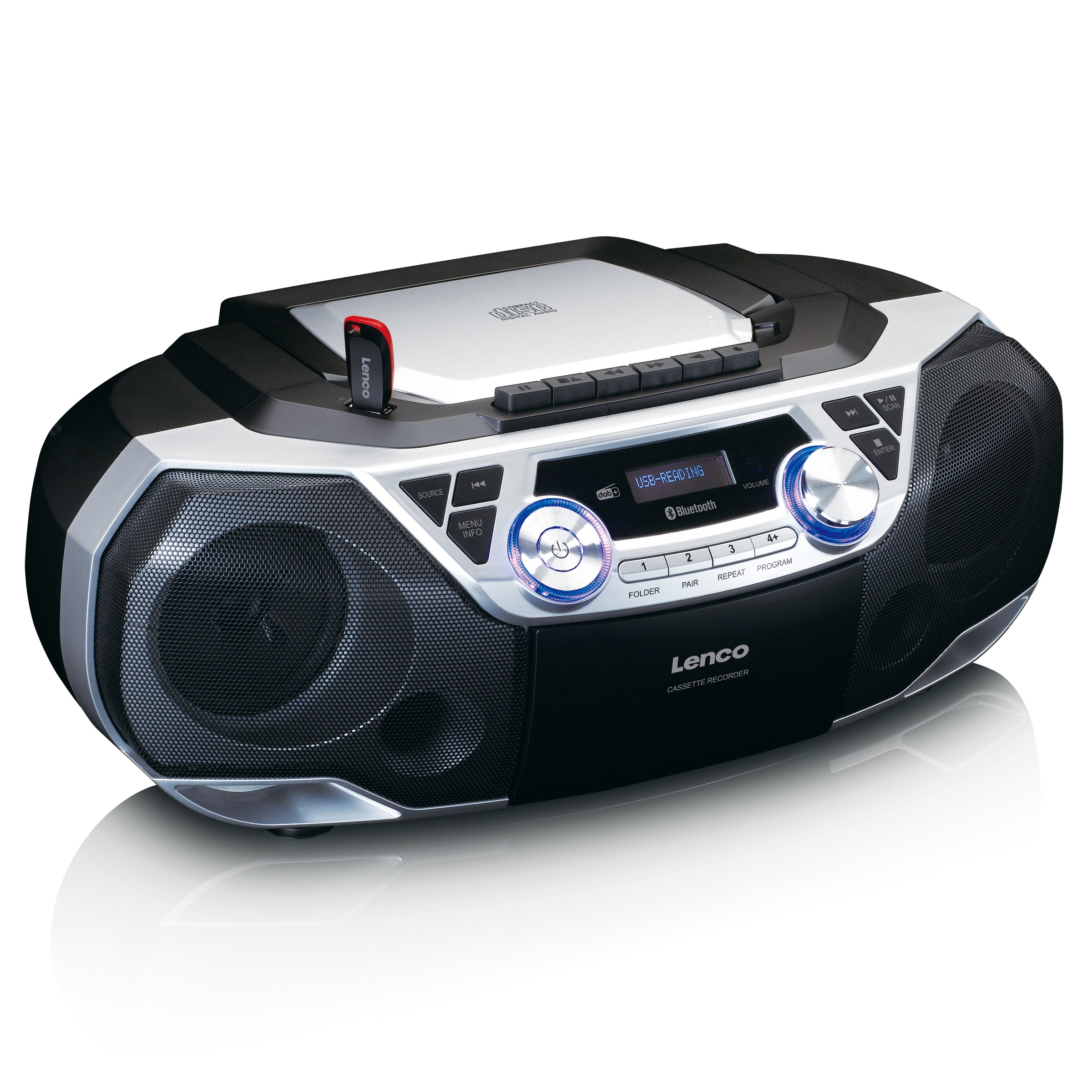 Lenco Boombox »SCD-720SI«, (Digitalradio (DAB+)-FM-Tuner mit RDS 12 W)