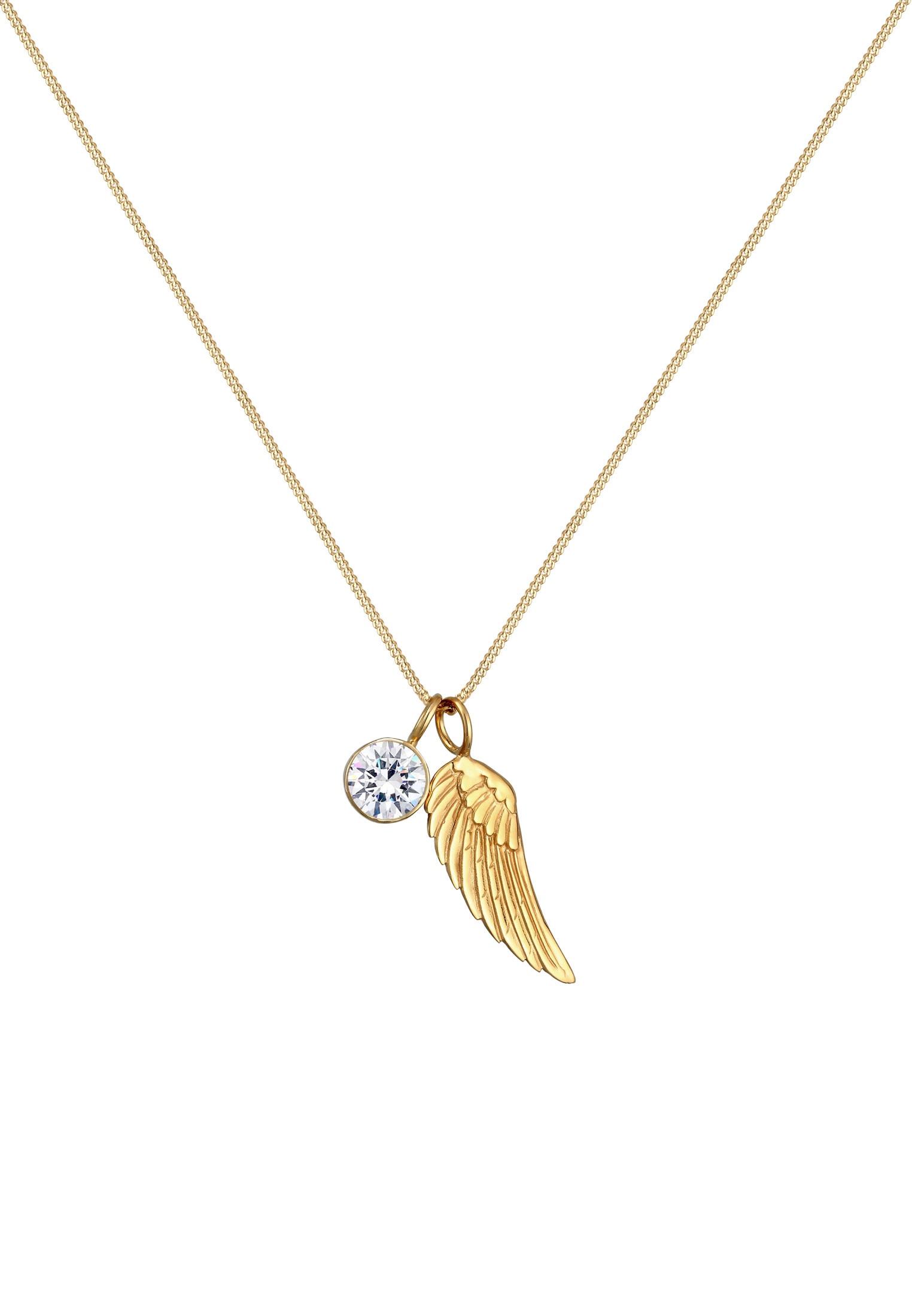 Elli Silberkette »Halskette Flügel Weiß 925 Sterling Silber, mit Kristallen von Swarovski®«