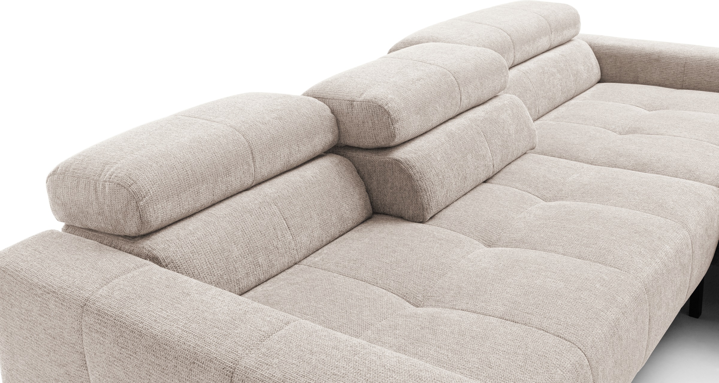 Home affaire Ecksofa »Claya Move, L-Form, Kopf- & Rückenverstellung, Breite 293 cm« Moderne Steppung, weicher Polsteraufbau & saugroboterfreundliche Höhe