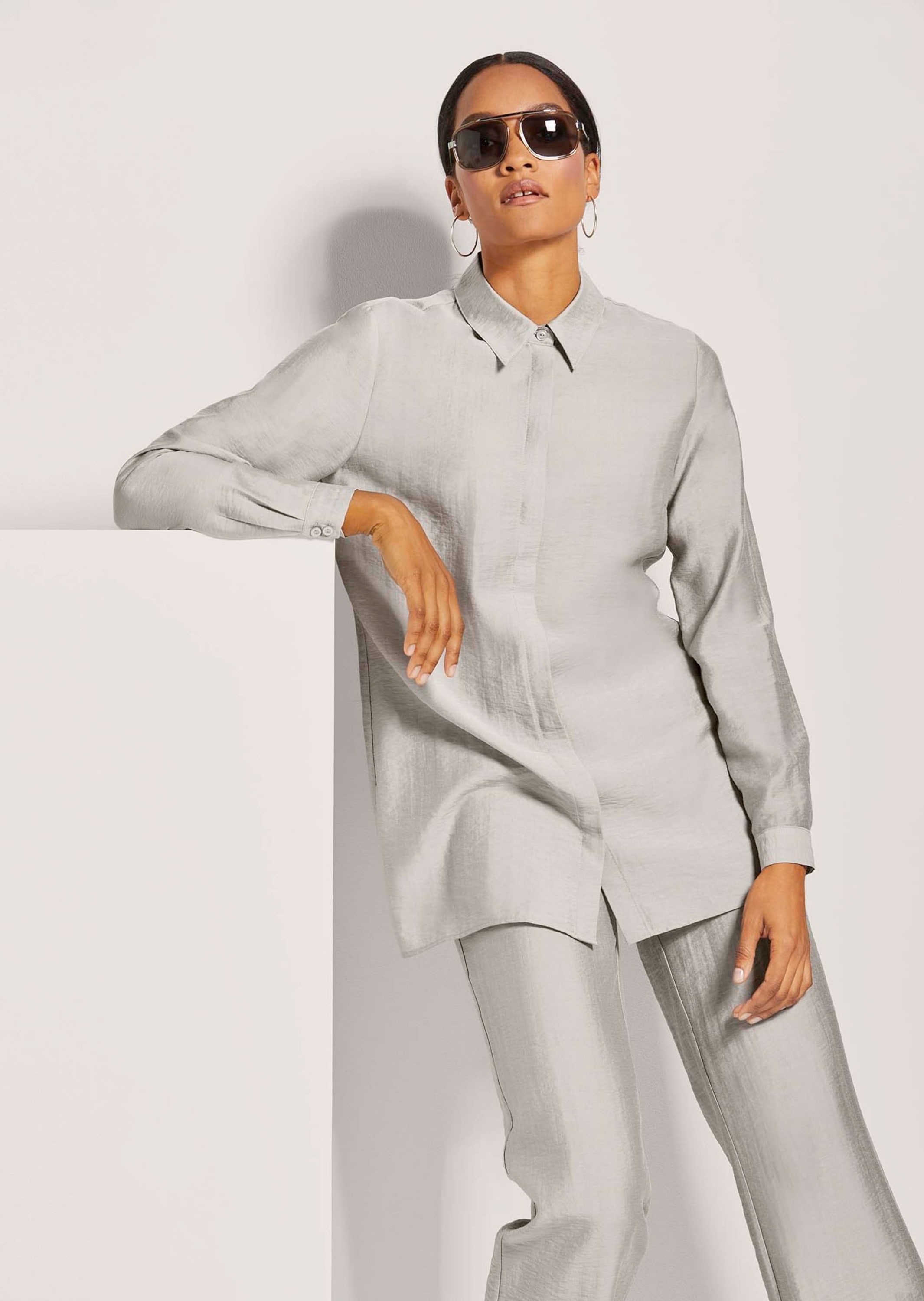 MADELEINE Hemdbluse »Bluse Hemdbluse mit Struktur«