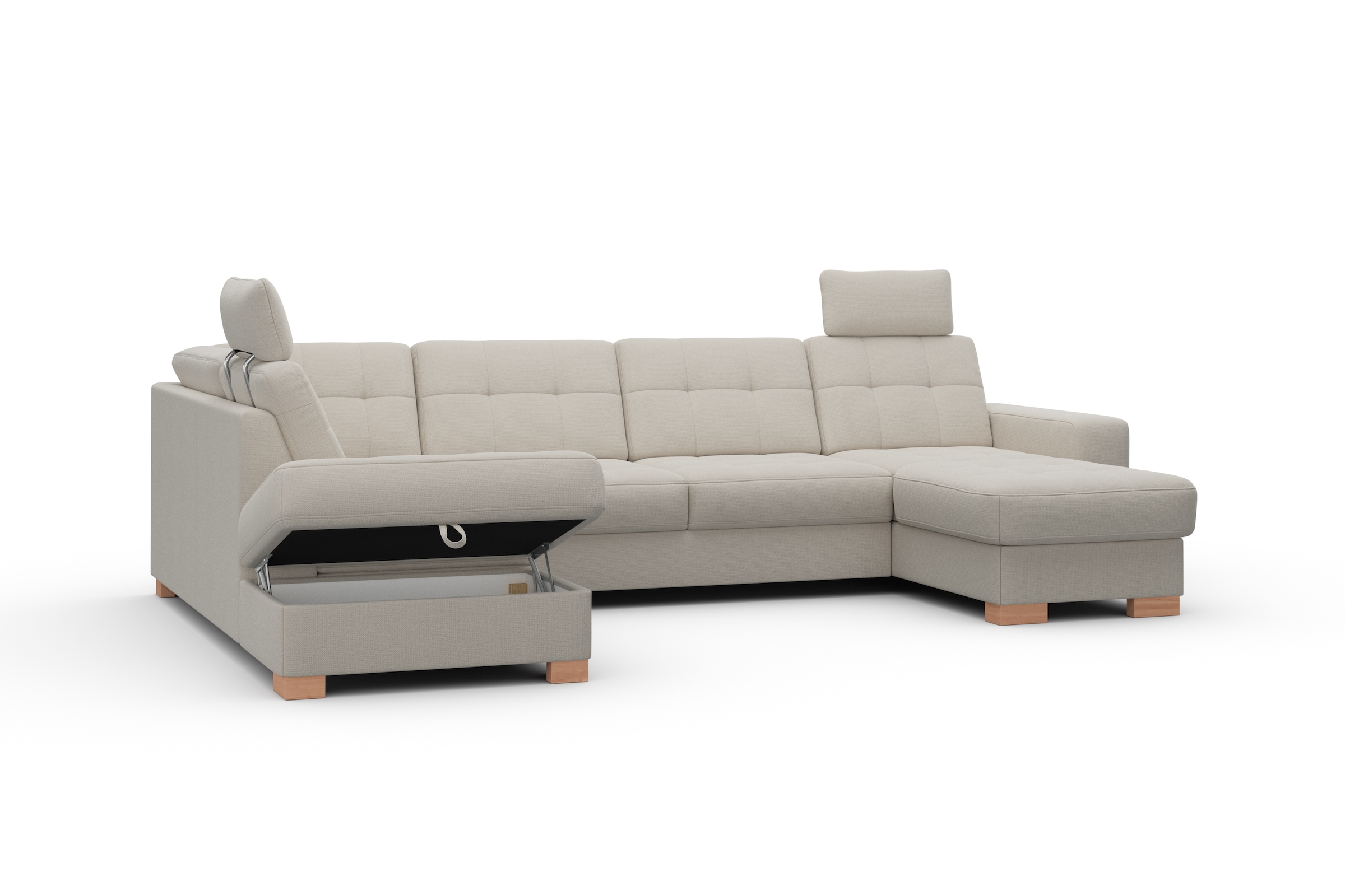 sit&more Wohnlandschaft »Quincy U-Form«, wahlweise mit Bettfunktion und Bettkasten