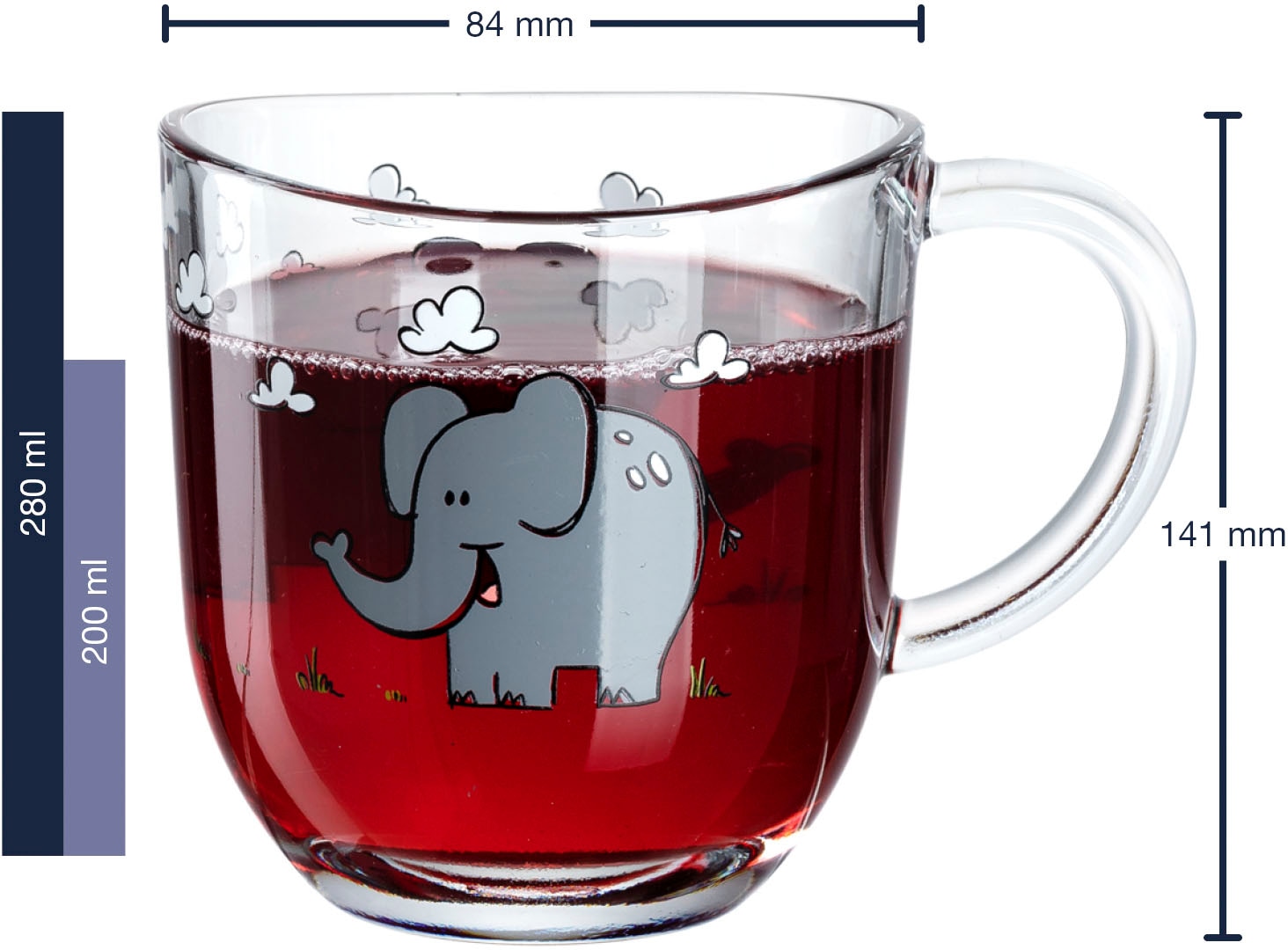 LEONARDO Tasse »BAMBINI Elefant 6er-Set«, (Set, 6 tlg.), 280 ml, 6-teilig