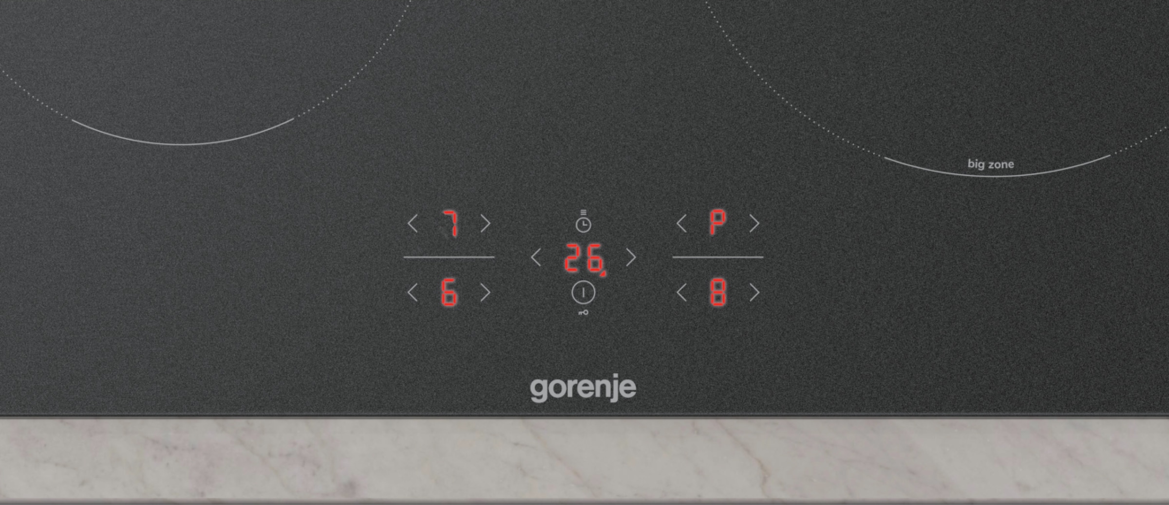 GORENJE Induktions-Kochfeld »GI6401MSC matt« kratzresistente matte Oberfläche mit BigZone 23cm & PowerBoost