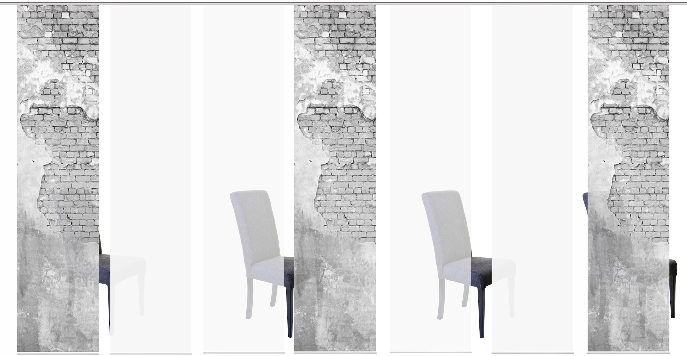 HOME WOHNIDEEN Schiebegardine »WALLONA 7ER SET«, (7 St.), HxB: 245x60