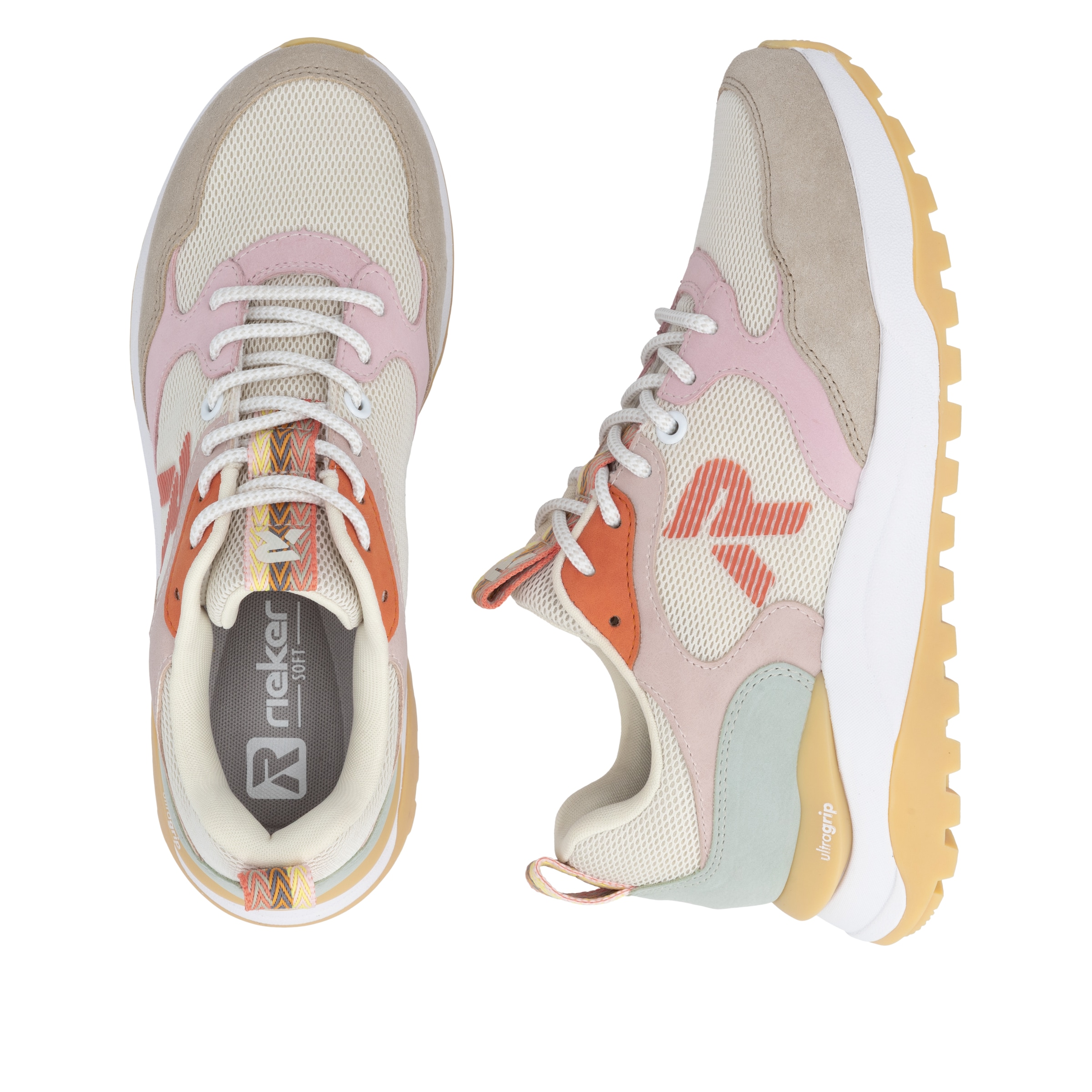 RIEKER Sport Keilsneaker  Schnürschuh, Freizeitsneaker, Halbschuh mit gepolstertem Schaftrand