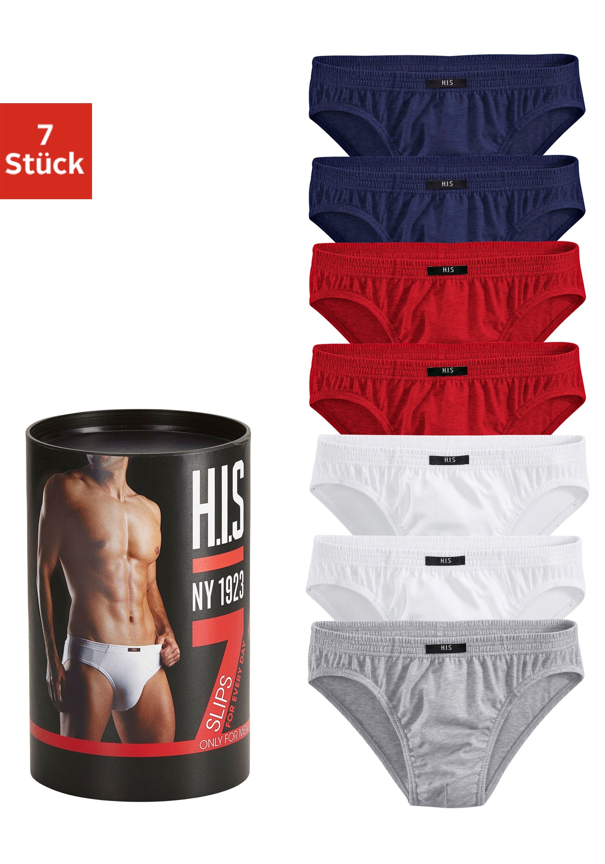 H.I.S Slip »Unterhosen für Herren«, (Packung, 7 St.), aus Baumwoll-Mix