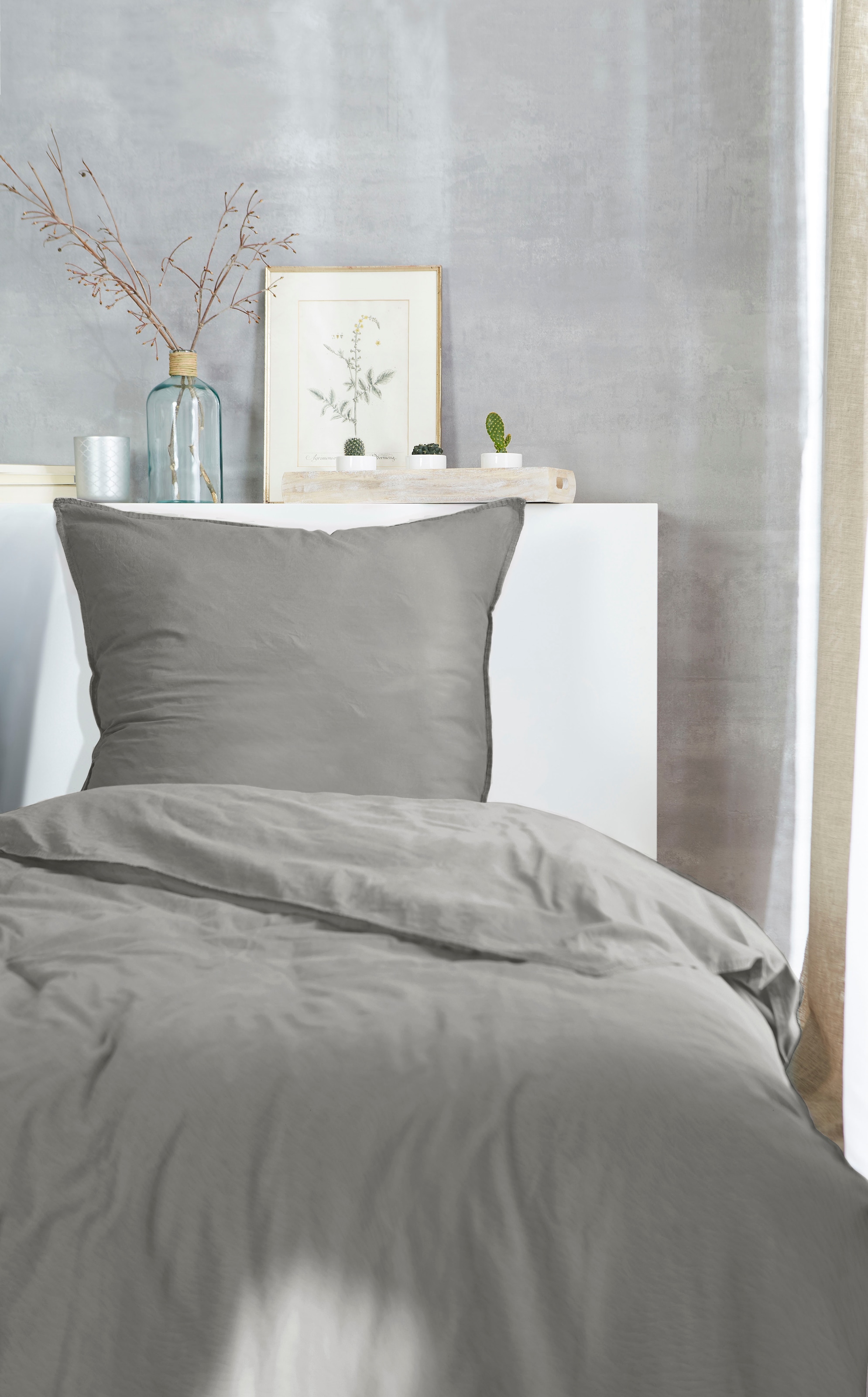 Primera Bettwäsche »Primera Stone-Washed Flanell« 2 Stk. tlg. Bettwäsche aus samtig weicher angerauter Baumwolle, ab Gr. 135x200 cm