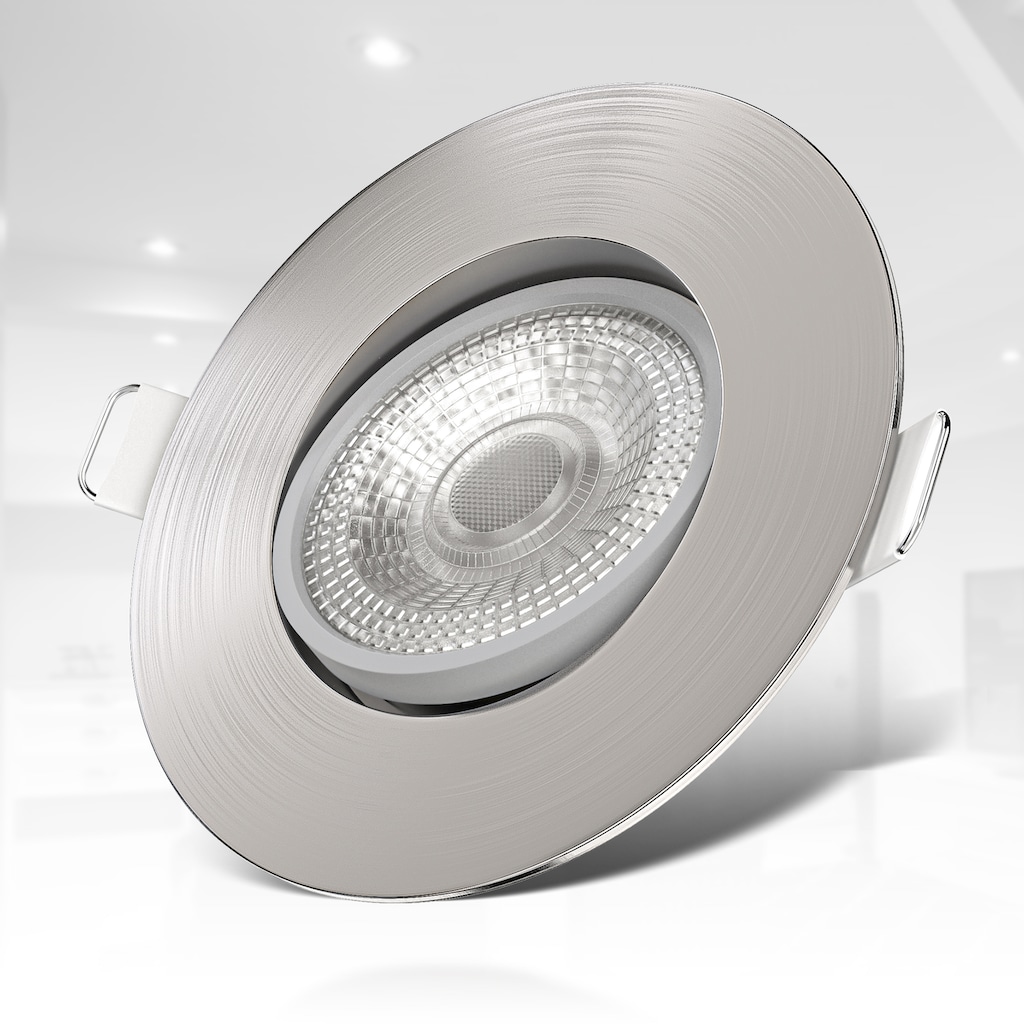 B.K.Licht LED Einbauleuchte, 6er Set, LED fest integriert, Schutzklasse IP23