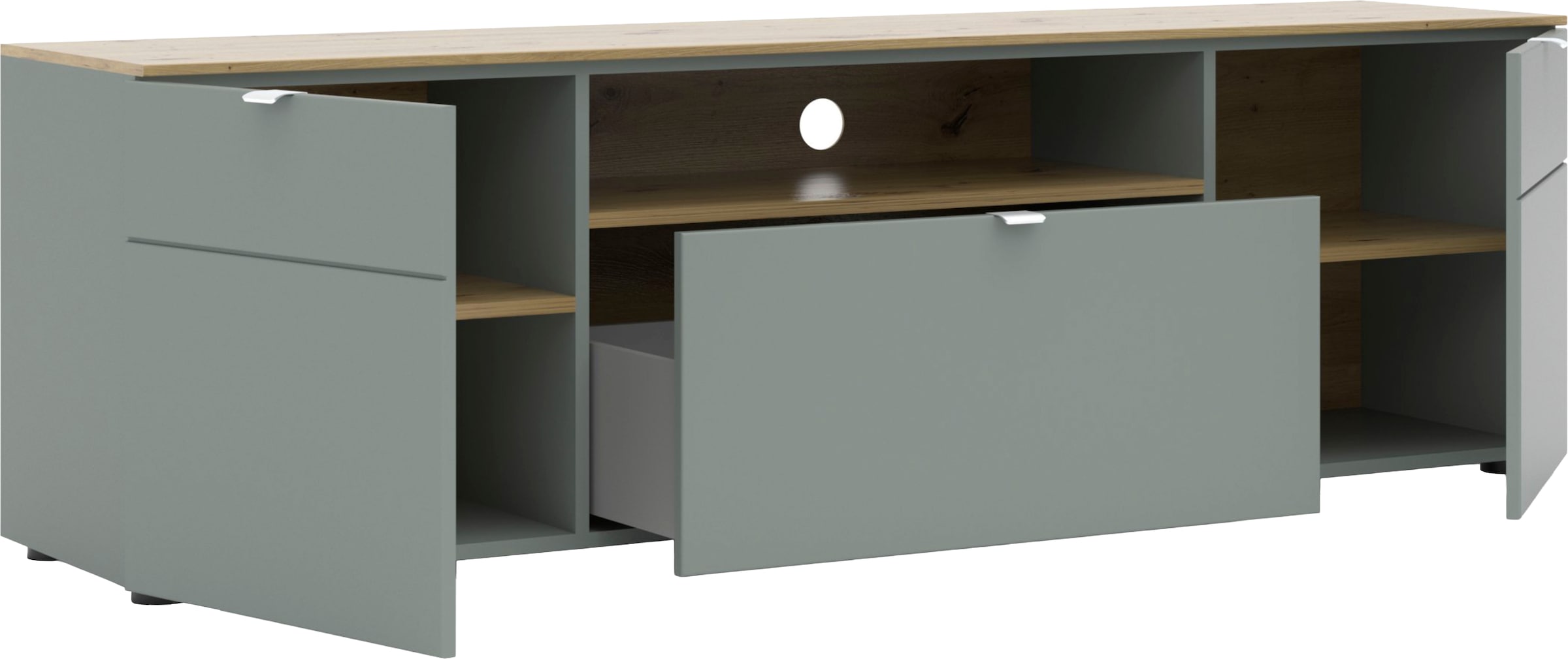 Innostyle Kommode »BARI Kommode, BxHxT 180x55x41 cm« 1 Stk. tlg. 2 türig, 1 Schublade, 1 offenes Fach, Fuß-Set bestellbar, Soft-Close