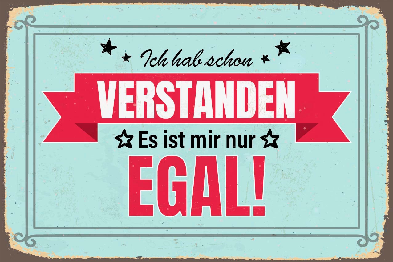 queence Metallbild »Egal«, Schriftzüge-Schriftzug, (1 St.), Stahlschilder