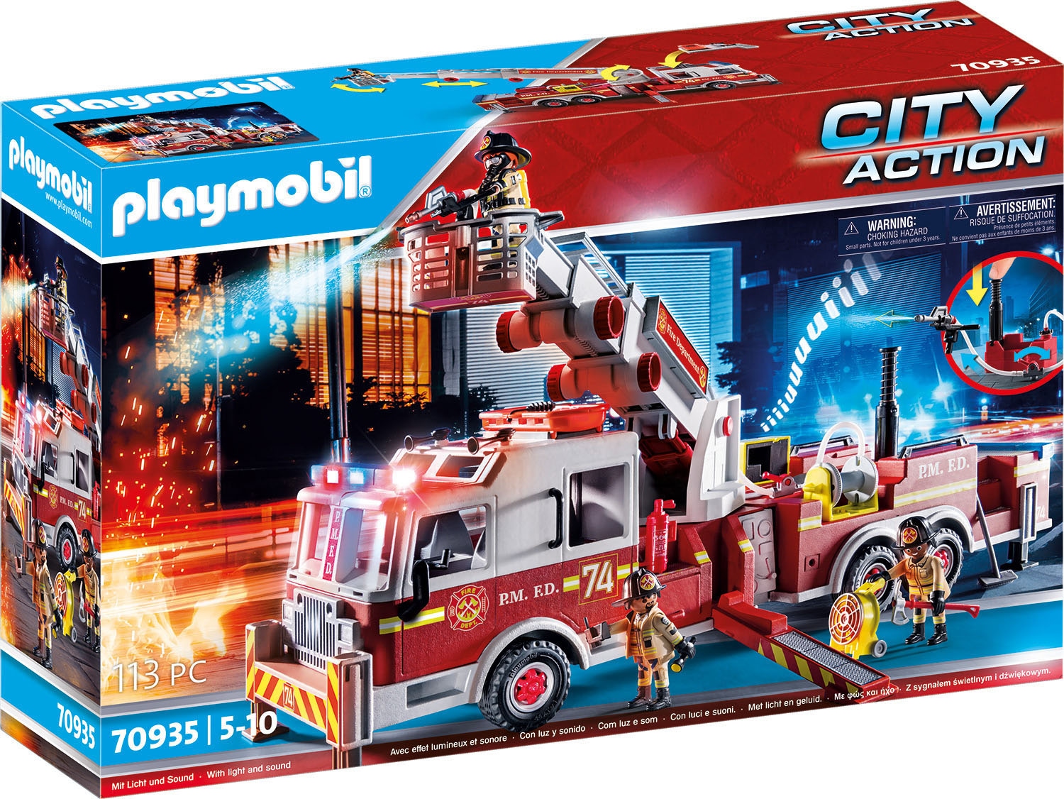 Konstruktions-Spielset »Feuerwehr-Fahrzeug: US Tower Ladder (70935), City Action«,...
