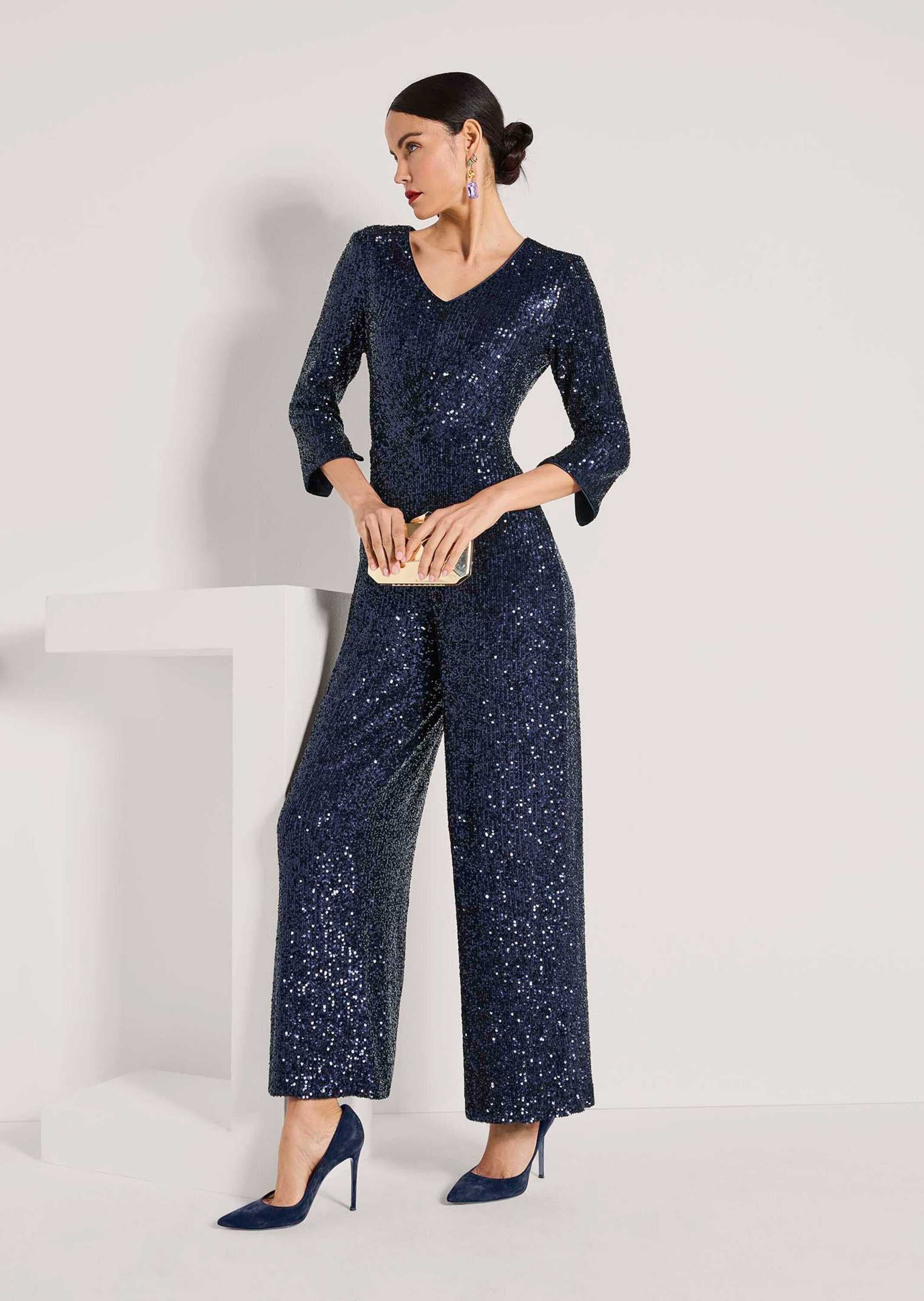 MADELEINE Overall »Jumpsuit Eleganter Pailletten-Einteiler« Funkelnde Pailletten