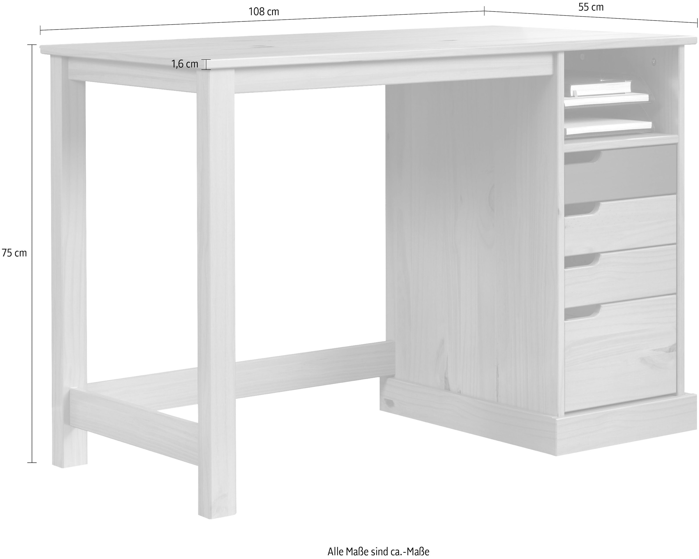 INTER-FURN Schreibtisch »Mestre«, praktisch und aus massivem Kiefernholz