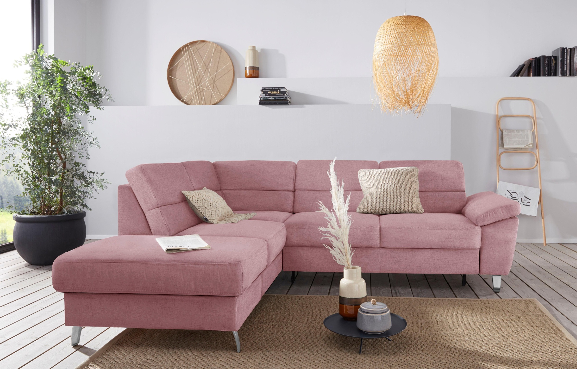 sit&more Ecksofa »Sorano L-Form«, wahlweise mit Bettfunktion und Bettkasten