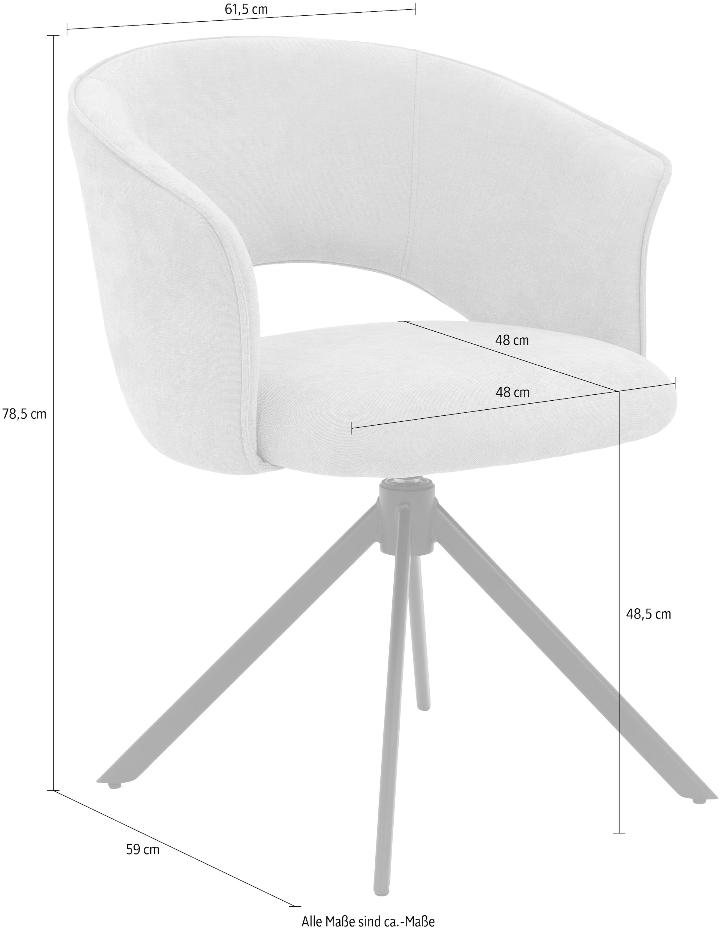 TOM TAILOR HOME Armlehnstuhl »CURVY ARMCHAIR«, (Set), 2 St., Chenille, mit Armlehnen, drehbar, Rückholfunktion, Rückenausschnitt
