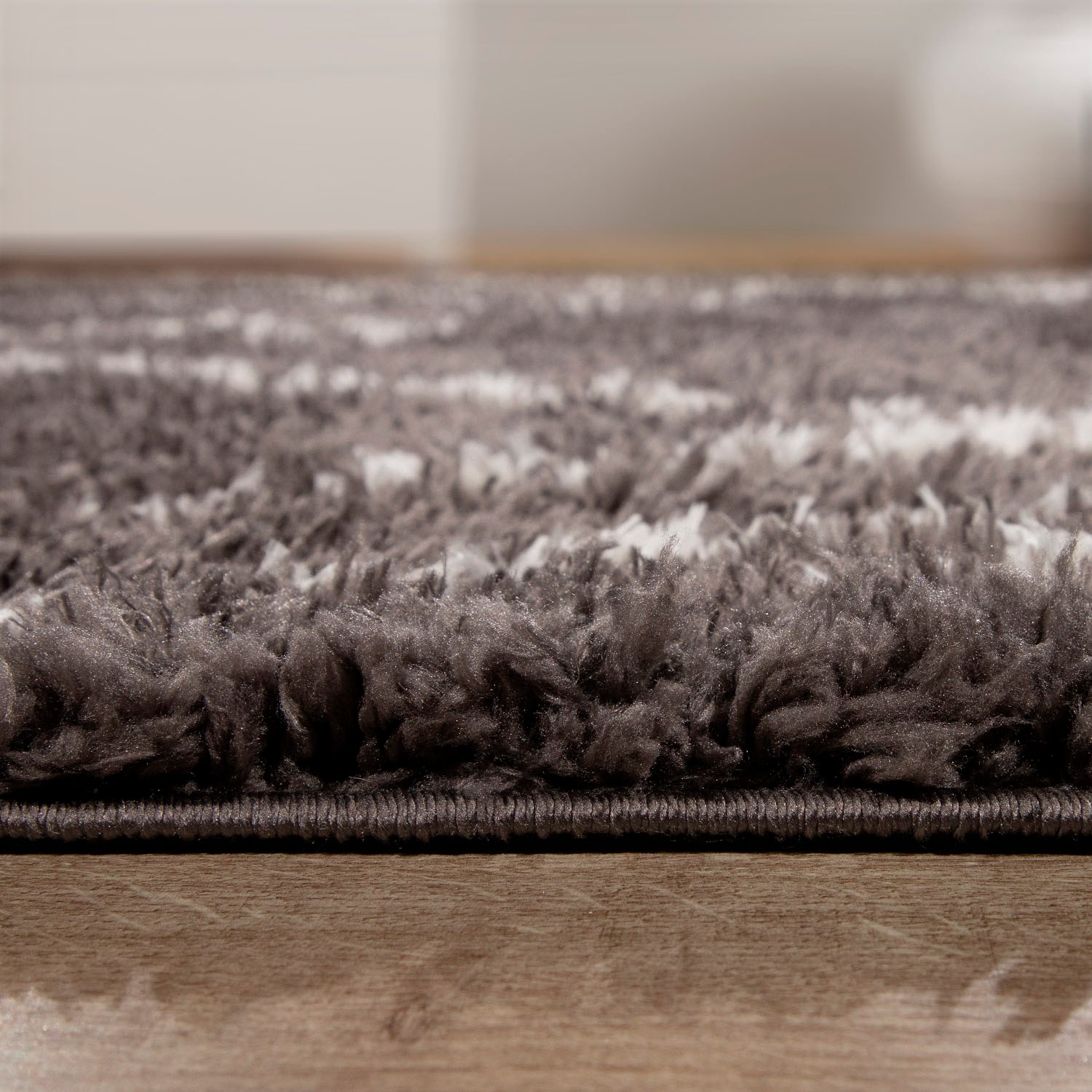 Paco Home Hochflor-Teppich »Orebro 171«, rechteckig, 44 mm Höhe, modernes Rauten Muster, besonders weich & kuschelig, mit Fransen