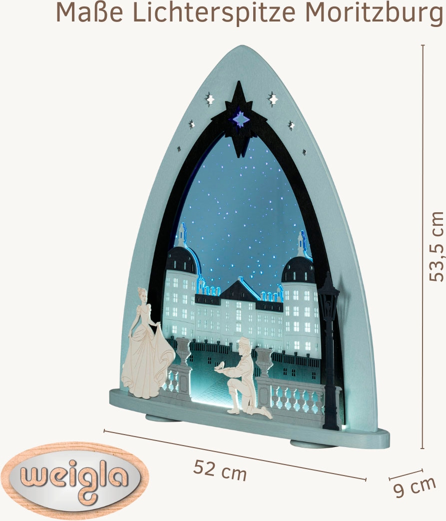 Weigla LED Lichterbogen »Moritzburg, moderne Lichterspitze aus Holz & Acrylglas,Made in Germany« 1 Stk. Erzgebirge garantiert, Weihnachtsdeko Innen, Weihnachtsbeleuchtung