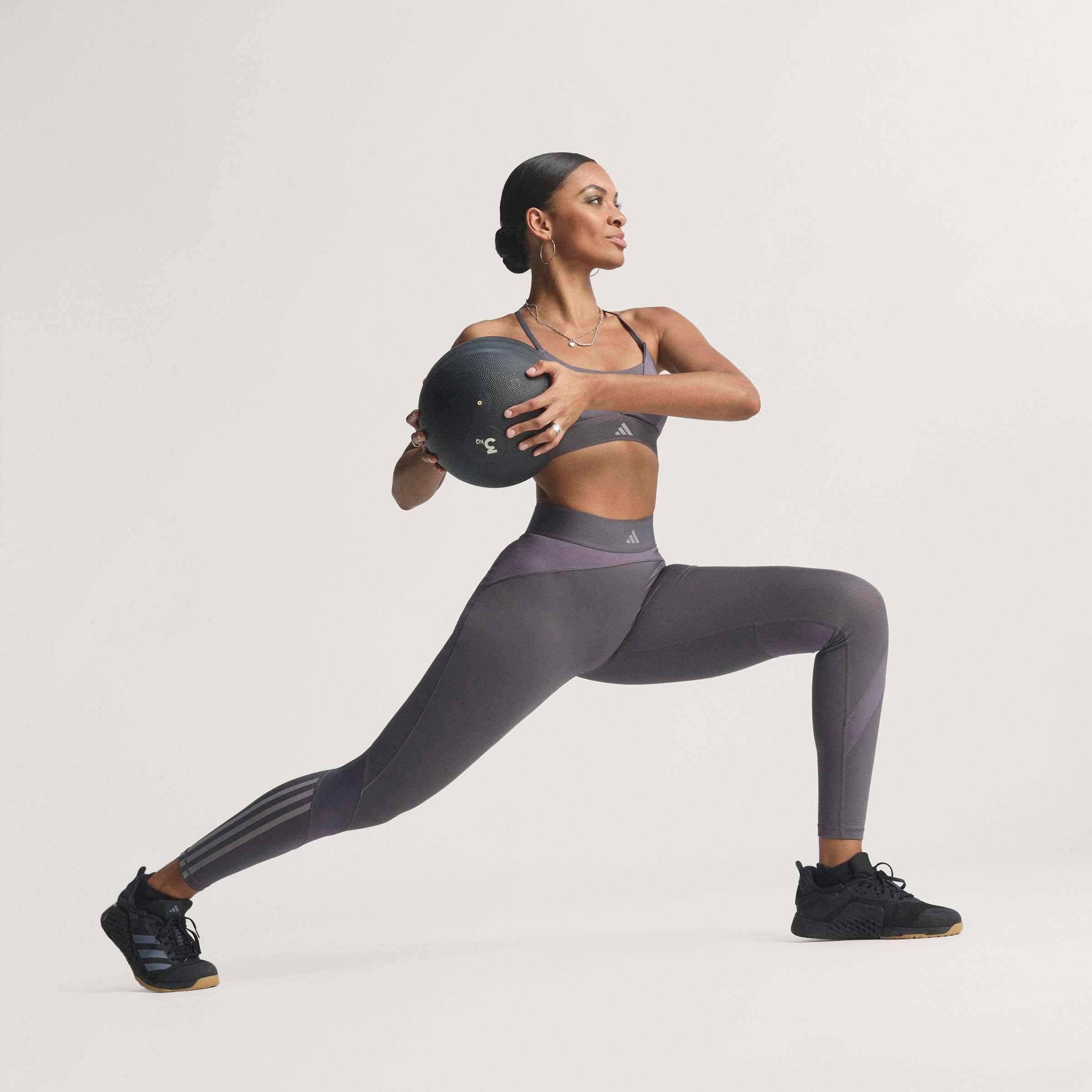 adidas Performance Trainingstights »HYG SHN 1/1 L«  sportlicher Mix aus glänzendem und mattem Material, mit Jacquard-Bund