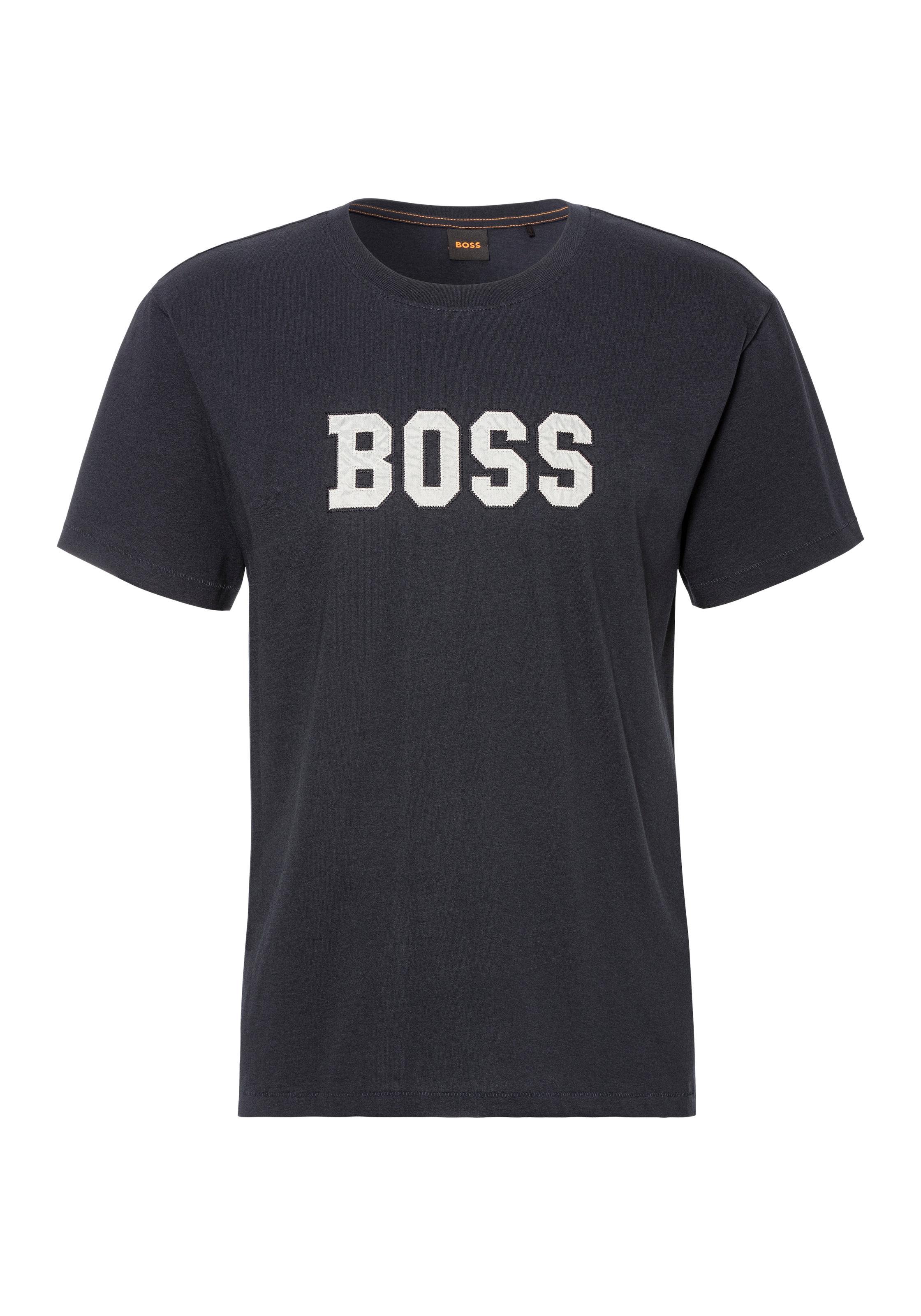BOSS-Logostickerei ♕ »C_Emil«, T-Shirt ORANGE BOSS mit bei