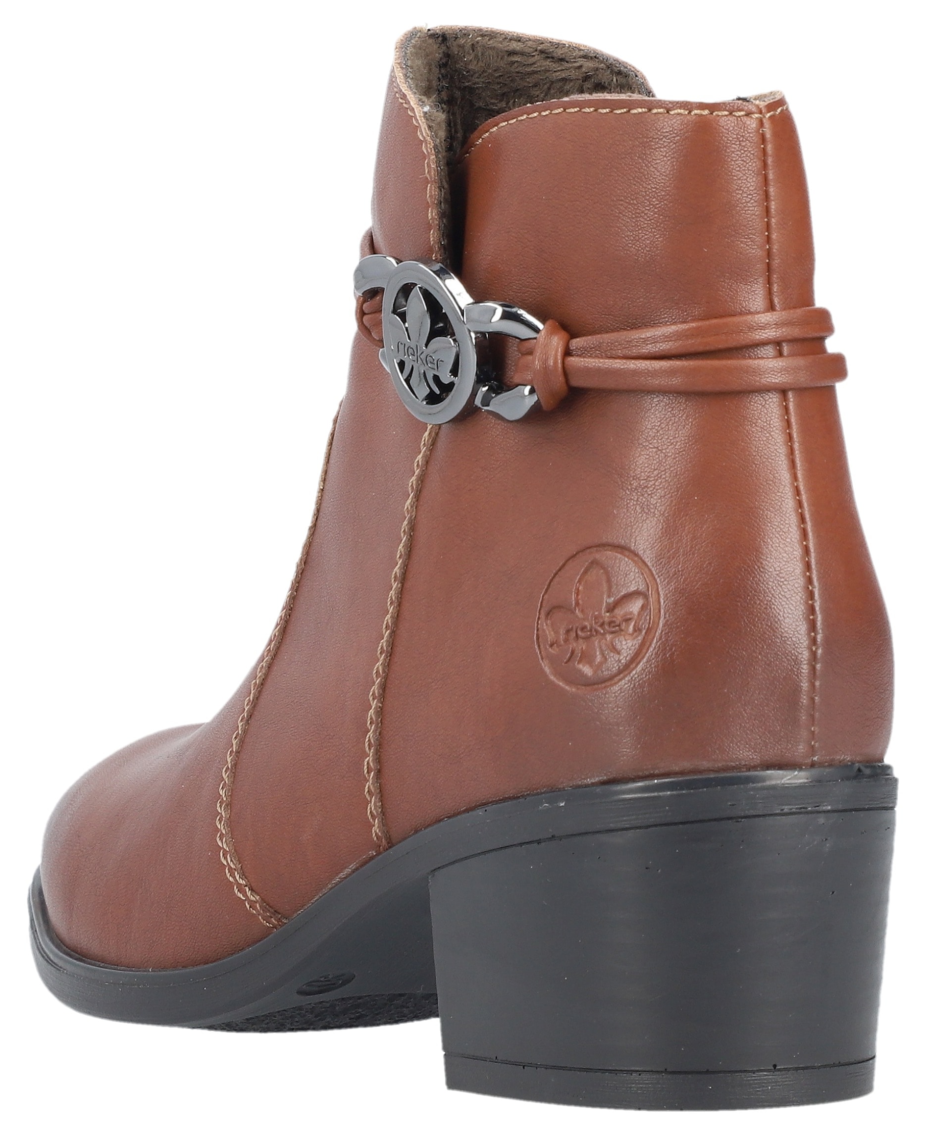 Rieker Stiefelette, Ankleboots, Klassik-Stiefelette, Blockabsatz, Innenreißverschluss