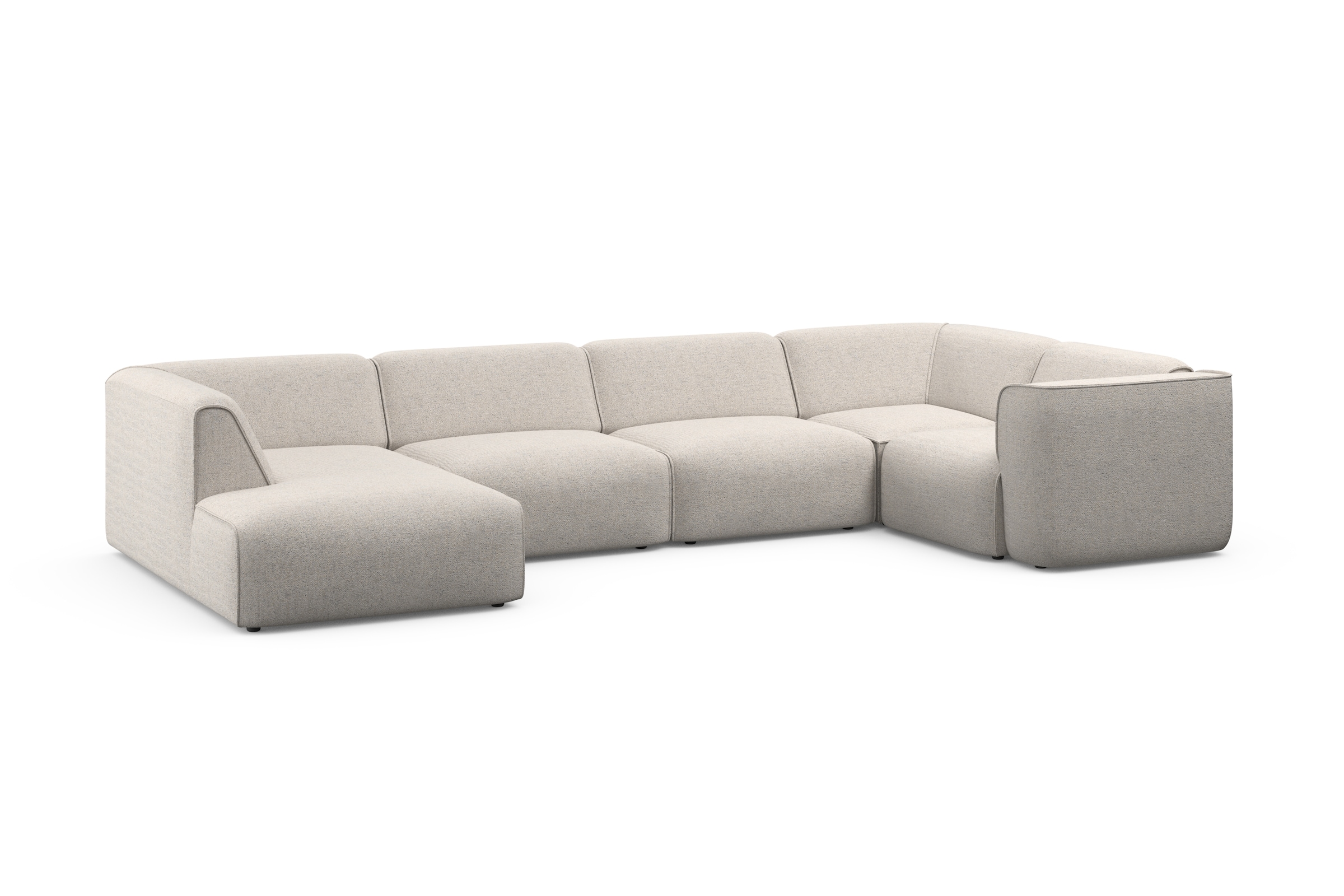 RAUM.ID Wohnlandschaft »Merid U-Form, jederzeit durch Module erweiterbar, B/T/H: 367/206/70 cm«, als Modul oder separat verwendbar, für individuelle Zusammenstellung