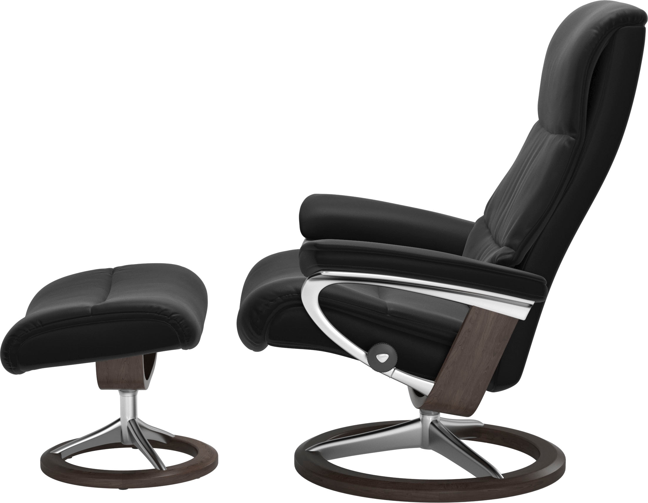 Stressless® Relaxsessel »View« Set, Relaxsessel mit Hocker,  mit Signature Base, Größe M,Gestell Wenge